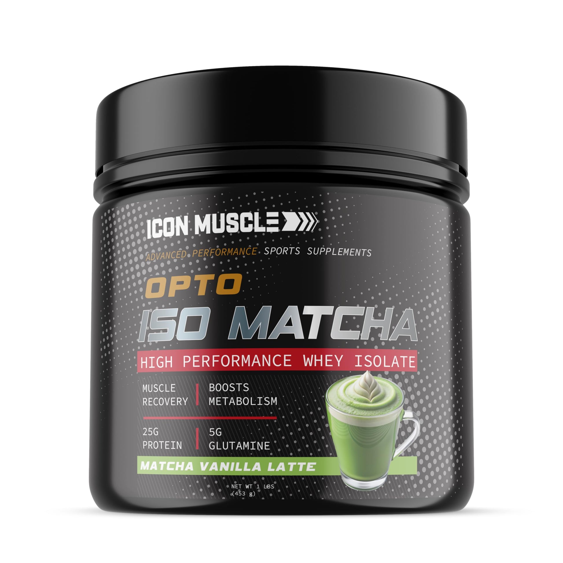 Icon Muscle Opto Iso Matcha Latte Whey Isolate Powder, 16 Servings, 1 lb