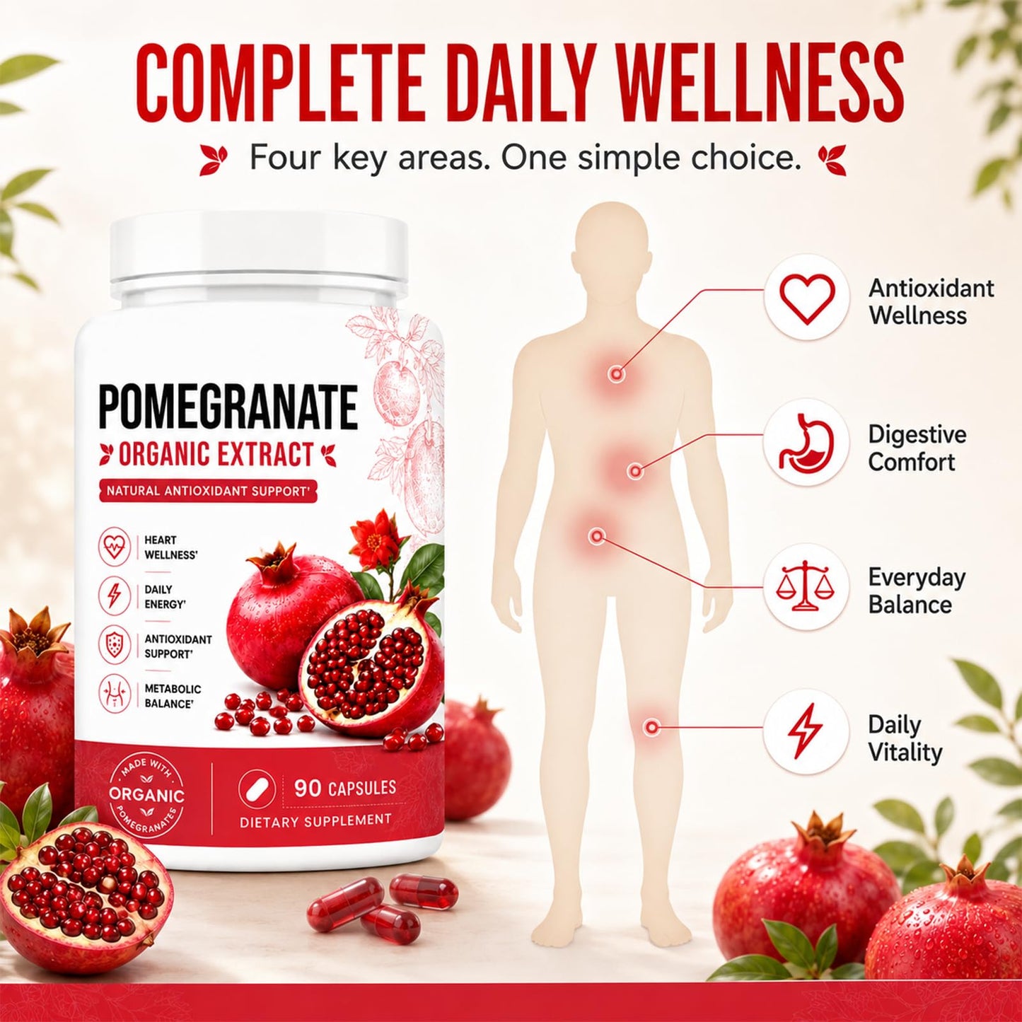 Fuxvao Organic Pomegranate Extract Powder 1 Ounce