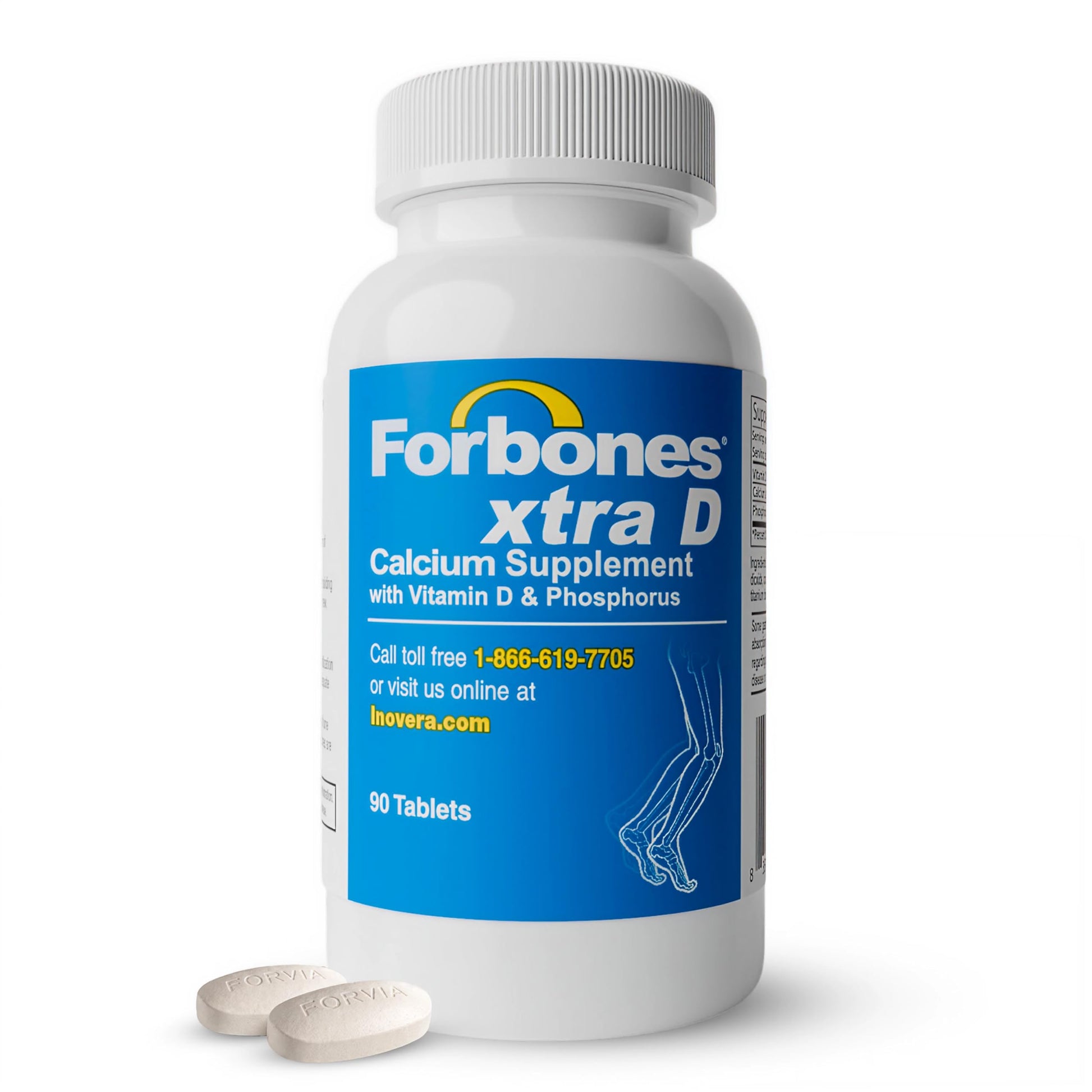 Forvia Forbones Advanced Bone Support for Osteoporosis, Osteopenia & Bone Loss High-Absorption Calcium + D3 Formula 90 Tablets