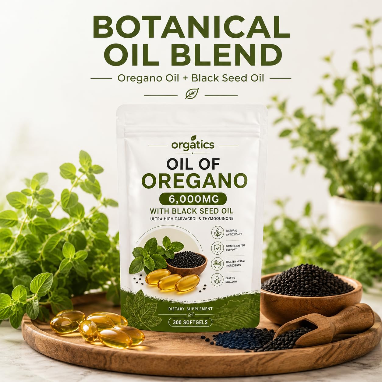 Zyvoxen Orgatics Oregano & Black Seed Softgels, 1 Count