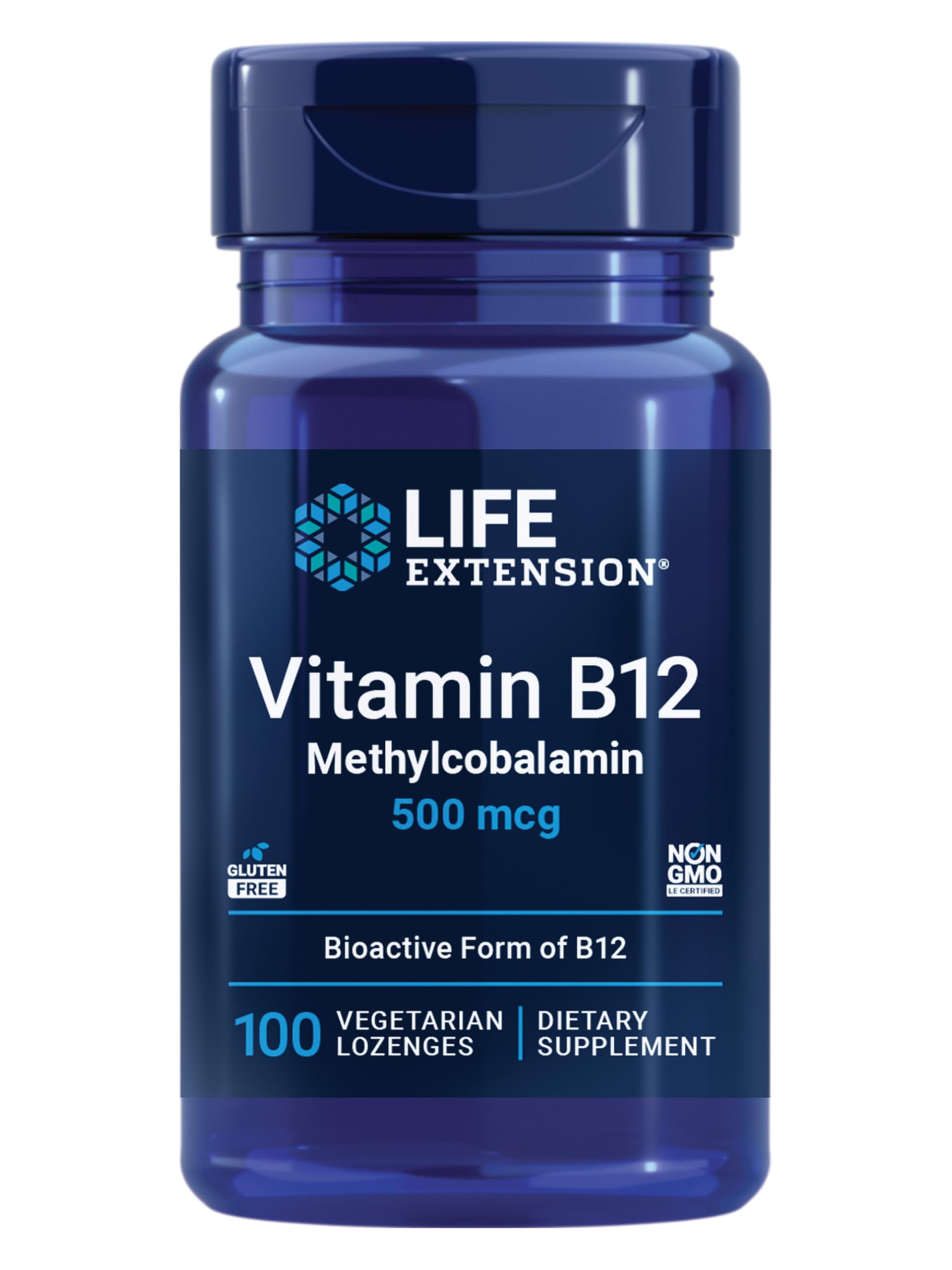 Life Extension Vitamin B12 Methylcobalamin 500mcg Lozenges, 100 Count