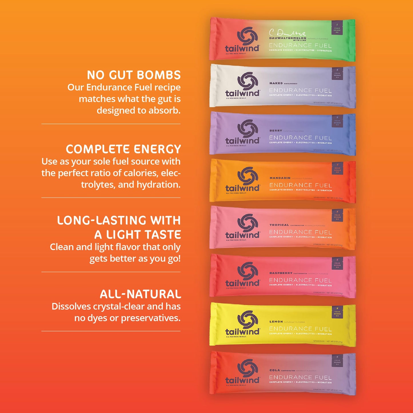 Tailwind Nutrition Endurance Fuel Powder Variety Pack, 16 Servings