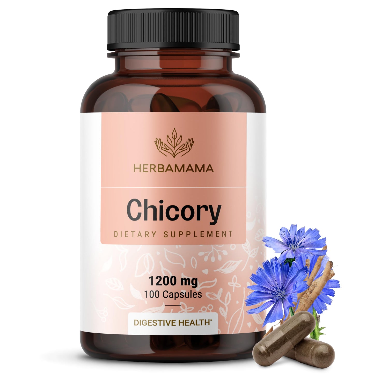 HERBAMAMA Chicory Root Fiber Capsule 100 Count