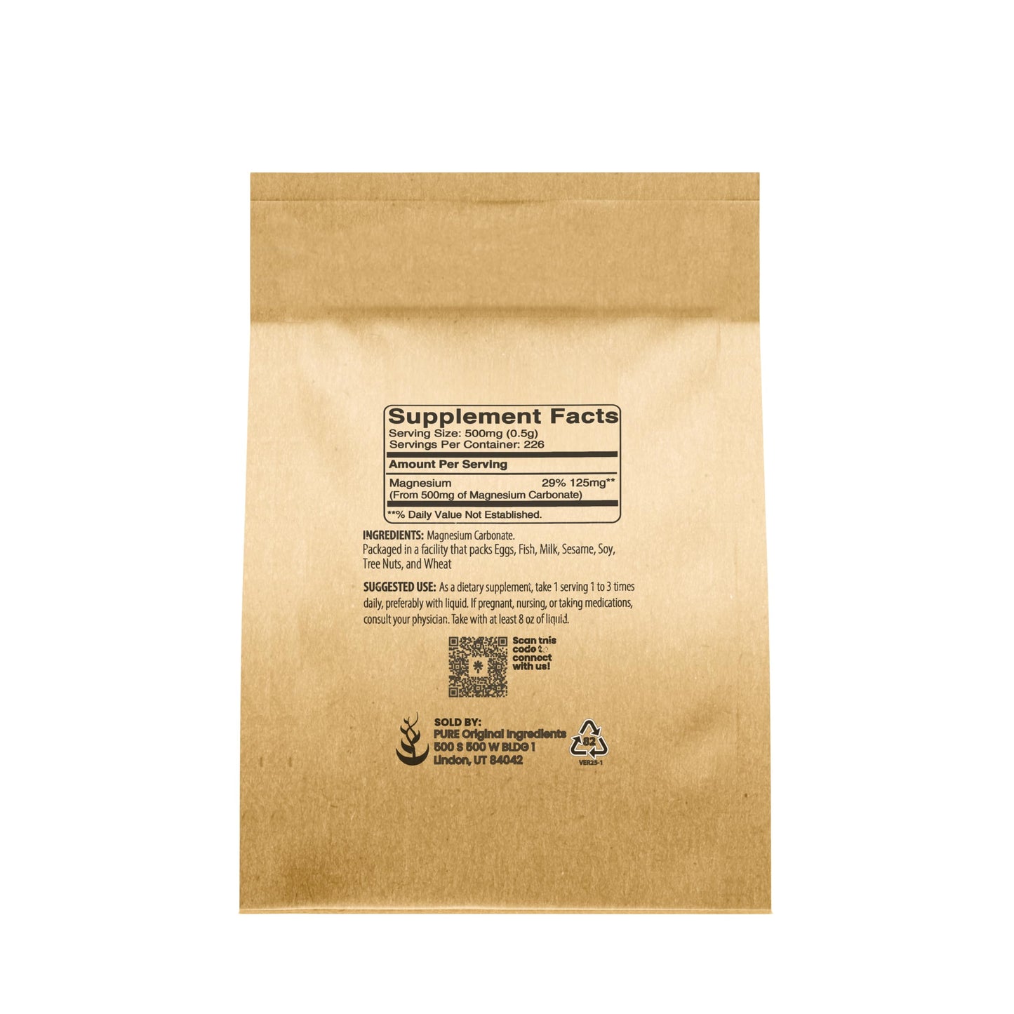 Pure Original Ingredients Magnesium Carbonate Powder 4 oz