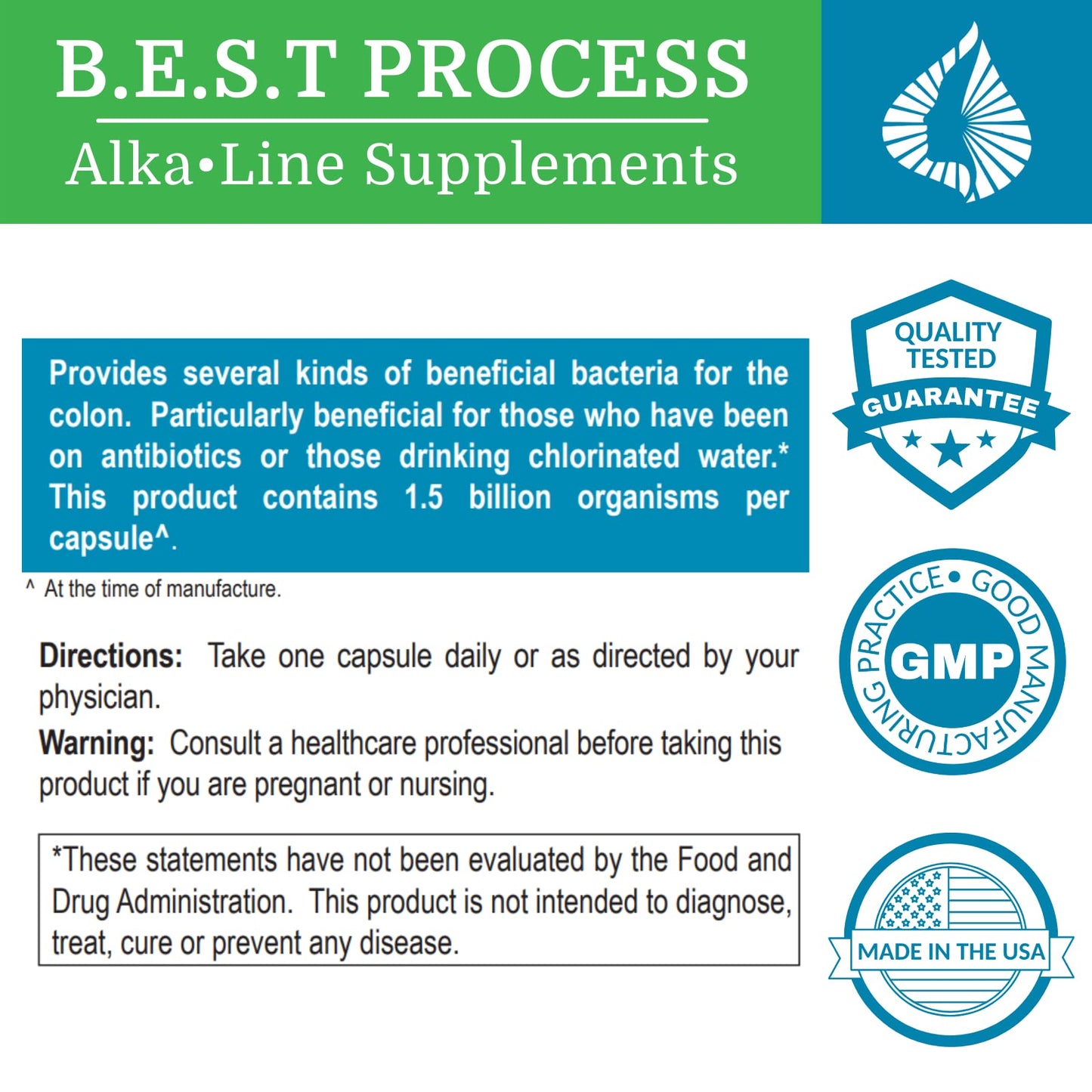 Morter HealthSystem Alkadophilus Best Process Alkaline Probiotic & Prebiotic Digestive Supplement Capsule 100 Count