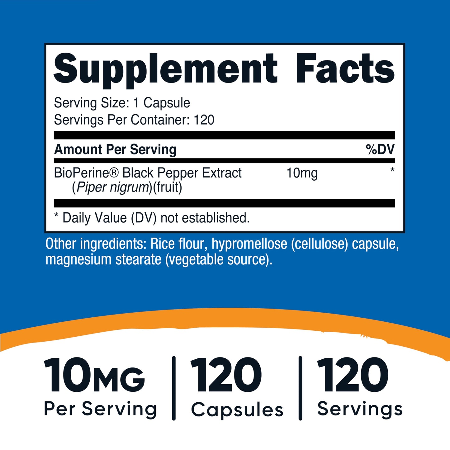 Nutricost Bioperine Black Pepper Extract Capsules 120 Count