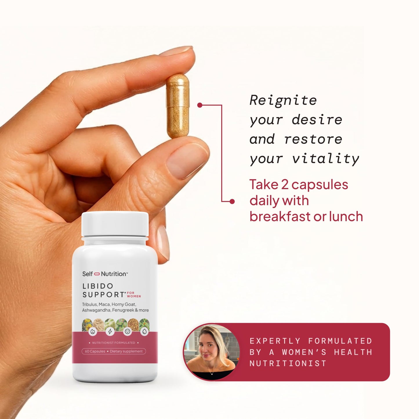 SELF NUTRITION Libido Booster for Women, Sensitivity & Desire, 60 Capsules