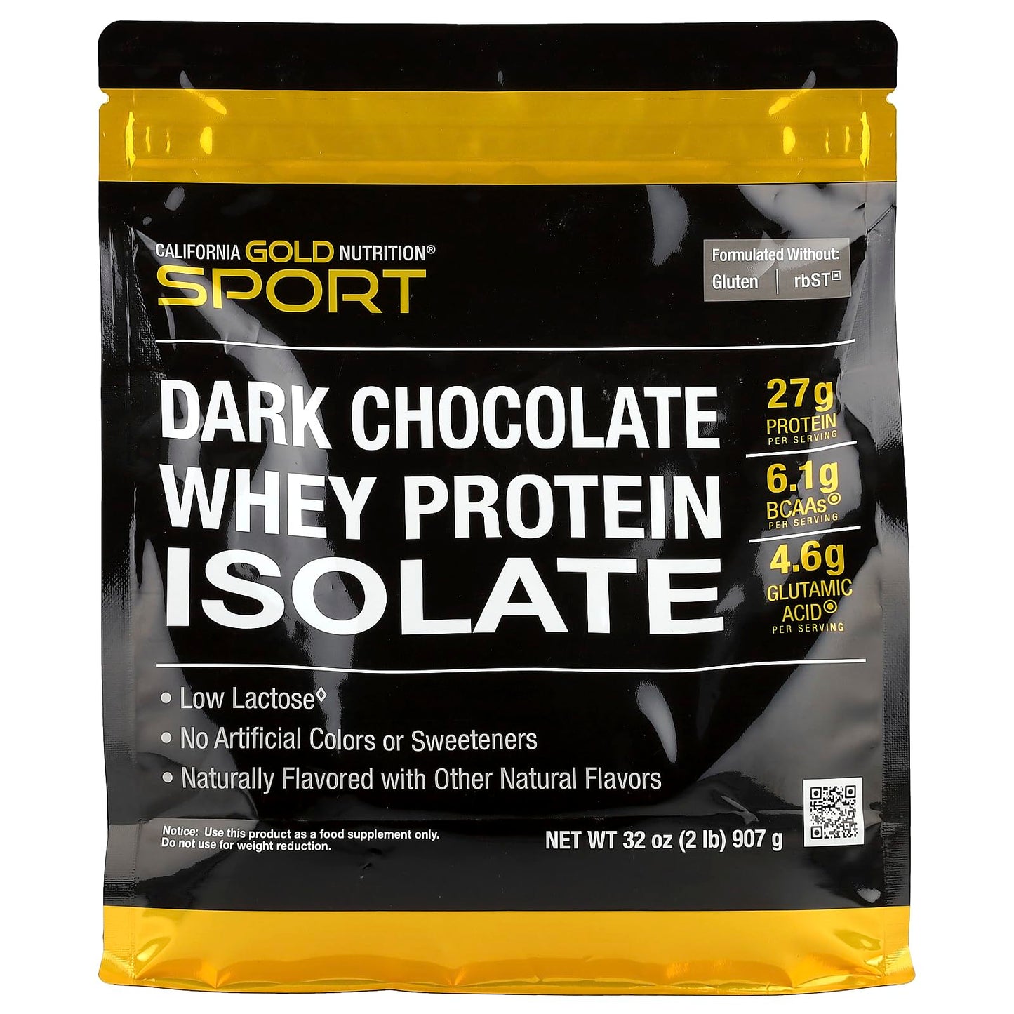 California Gold Nutrition Sport Whey Protein Isolate Powder, Dark Chocolate, 32 Servings