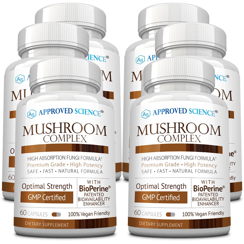 Approved Science Mushroom Complex Capsules, Immune Support and Cognitive Function, 360 Count