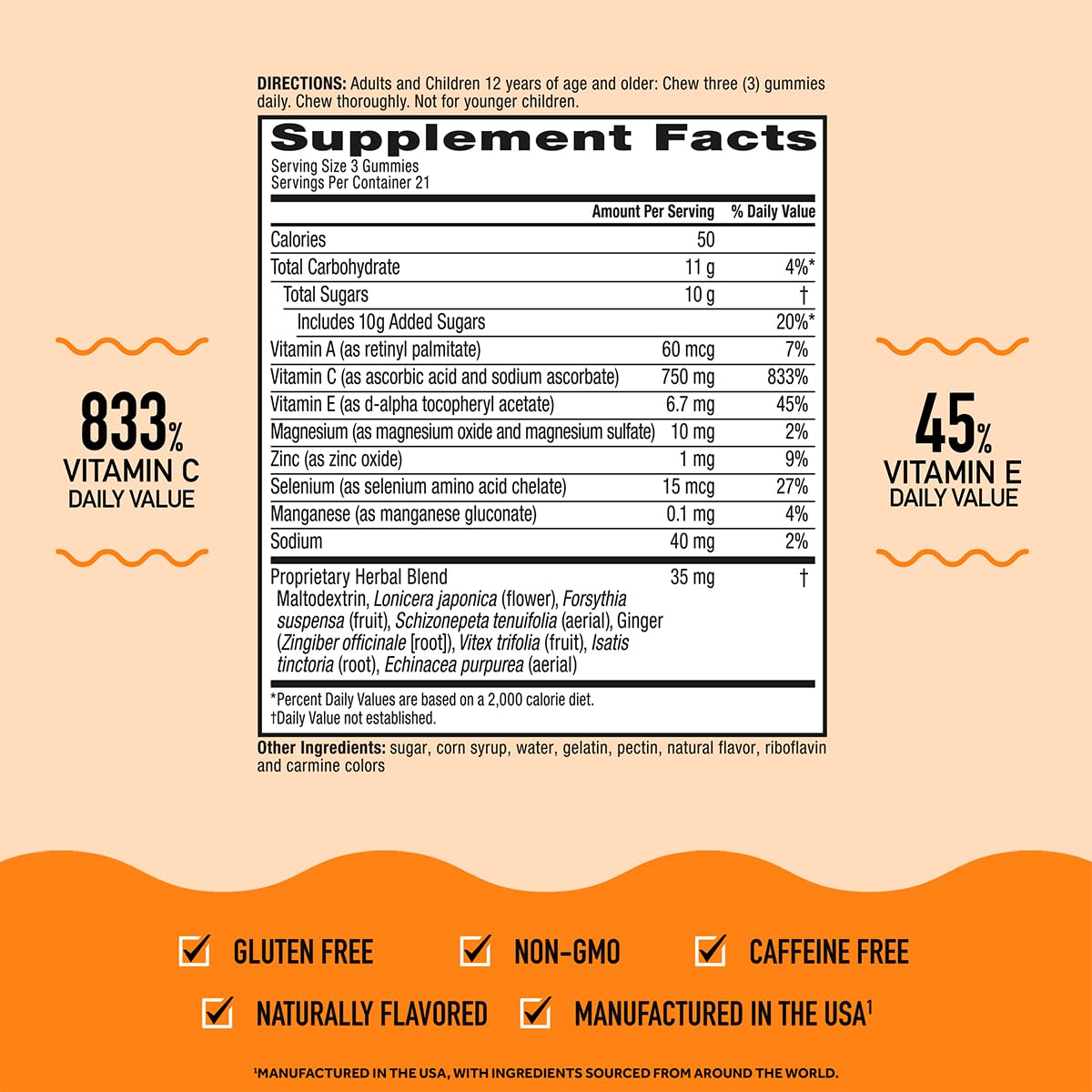 Airborne 750mg Vitamin C Immune Support Gummies, 189 Gummies