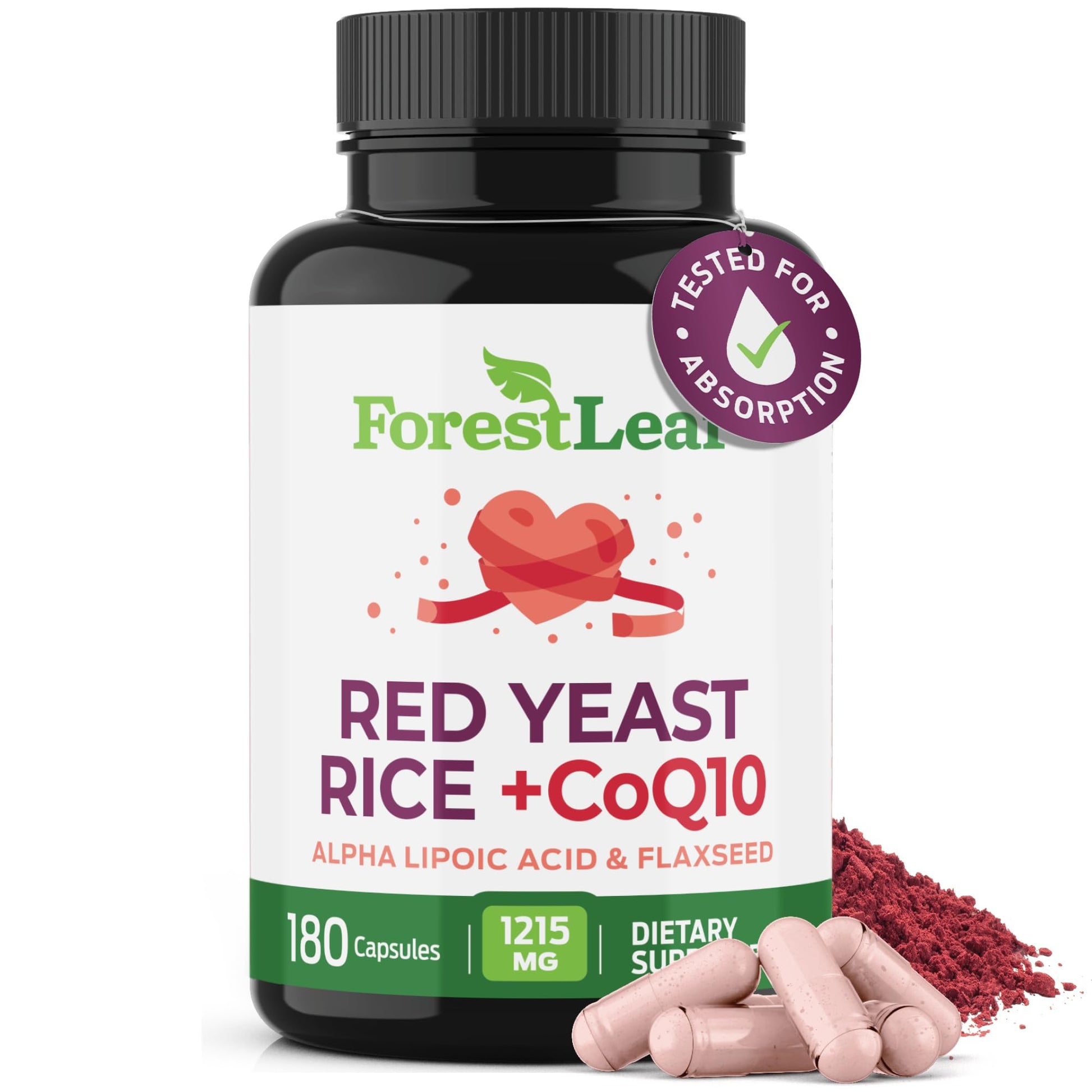 ForestLeaf Red Yeast Rice with CoQ10 Supplement 180 Capsules
