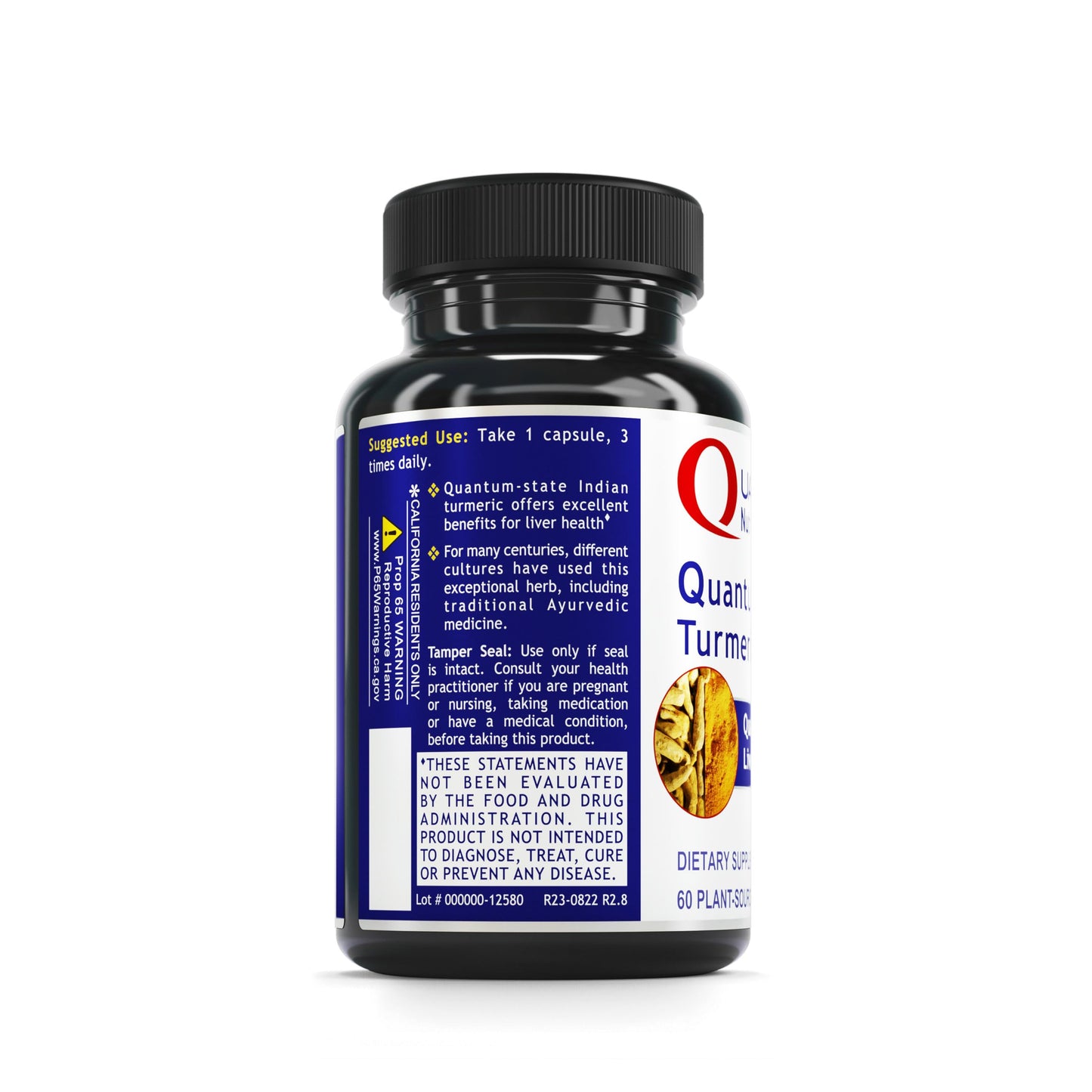 Quantum Nutrition Turmeric Capsules Turmeric Curcumin Supplement, Liver Support, 500 mg Curcuma Per Capsule, 60 Count