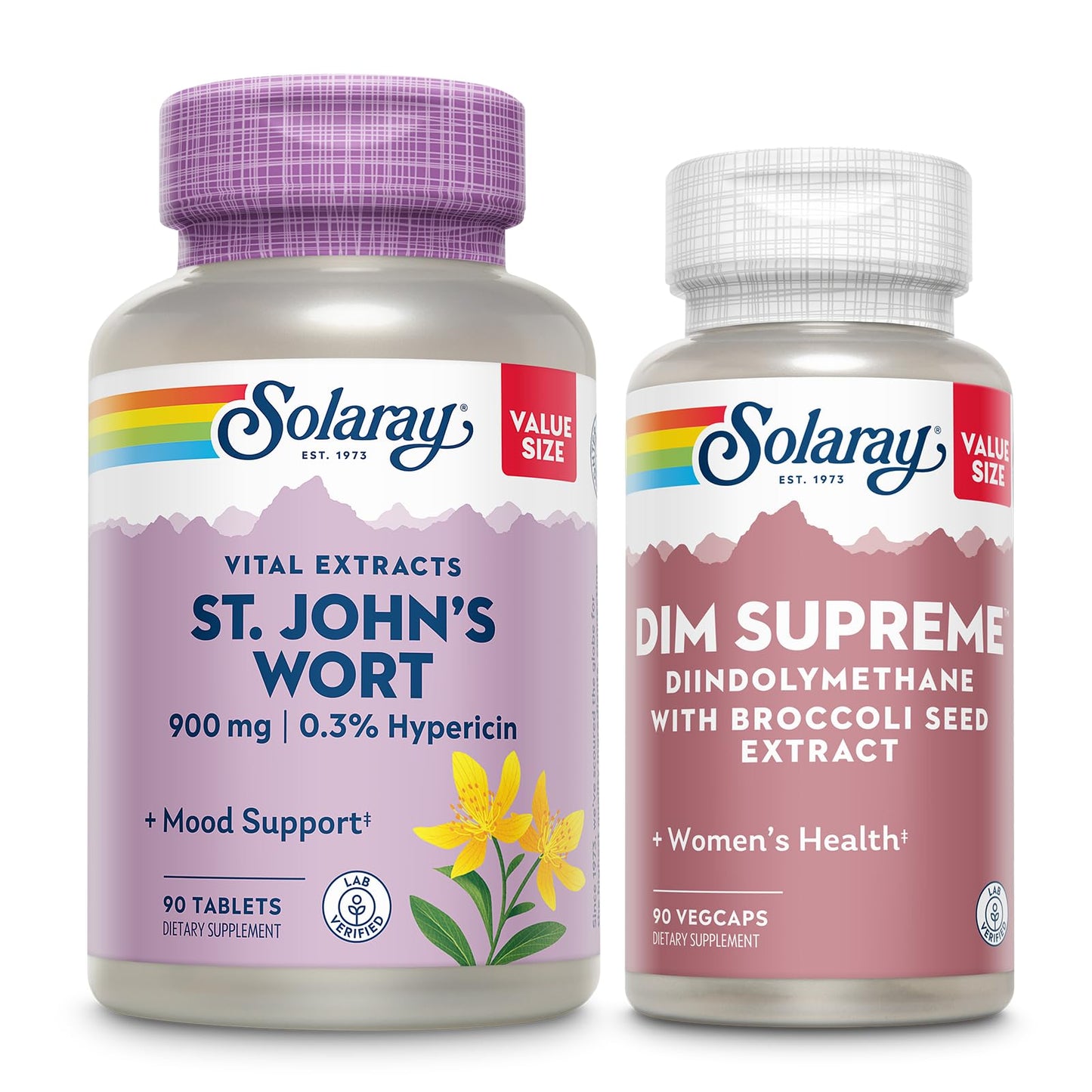 Solaray St John's Wort and DIM Supreme Women's Wellness Bundle, 180 VegCaps