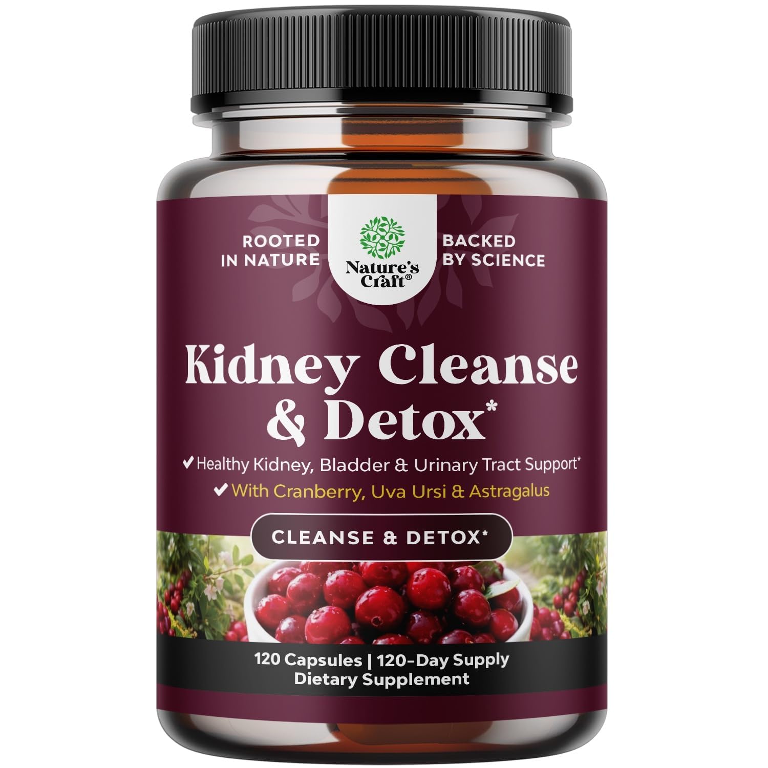 Natures Craft Advanced Kidney Cleanse Support Cranberry Supplement Capsule, 120 Count
