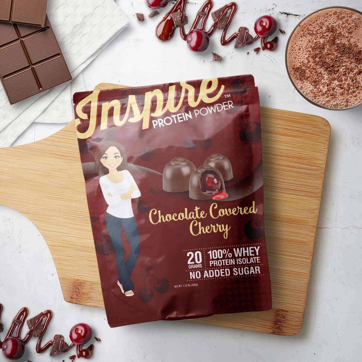 Bariatric Eating Inspire Chocolate Covered Cherry 20g Whey Protein Isolate Powder, 20.8 oz