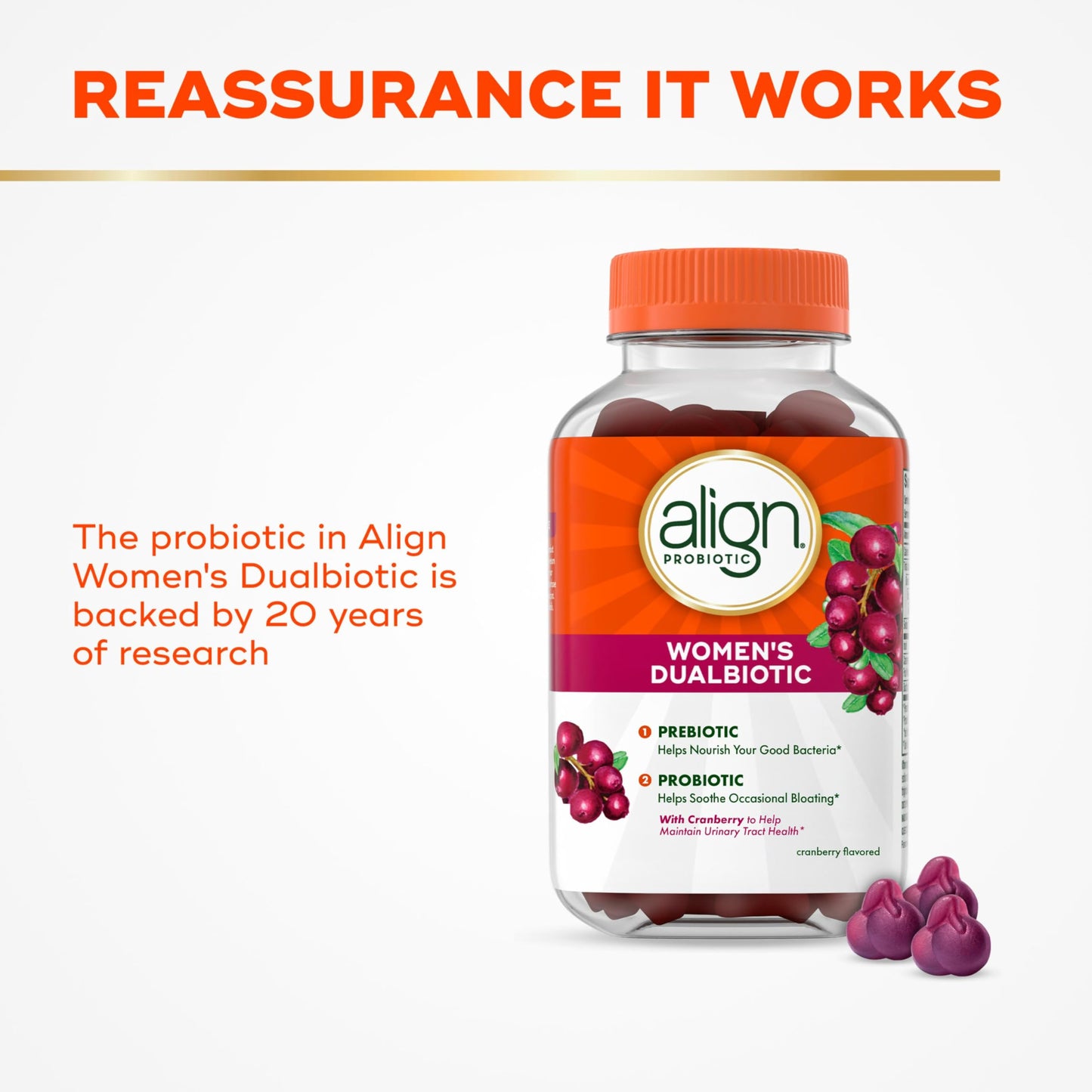Align Probiotic Gummy, Women's Dualbiotic, 50 Gummies