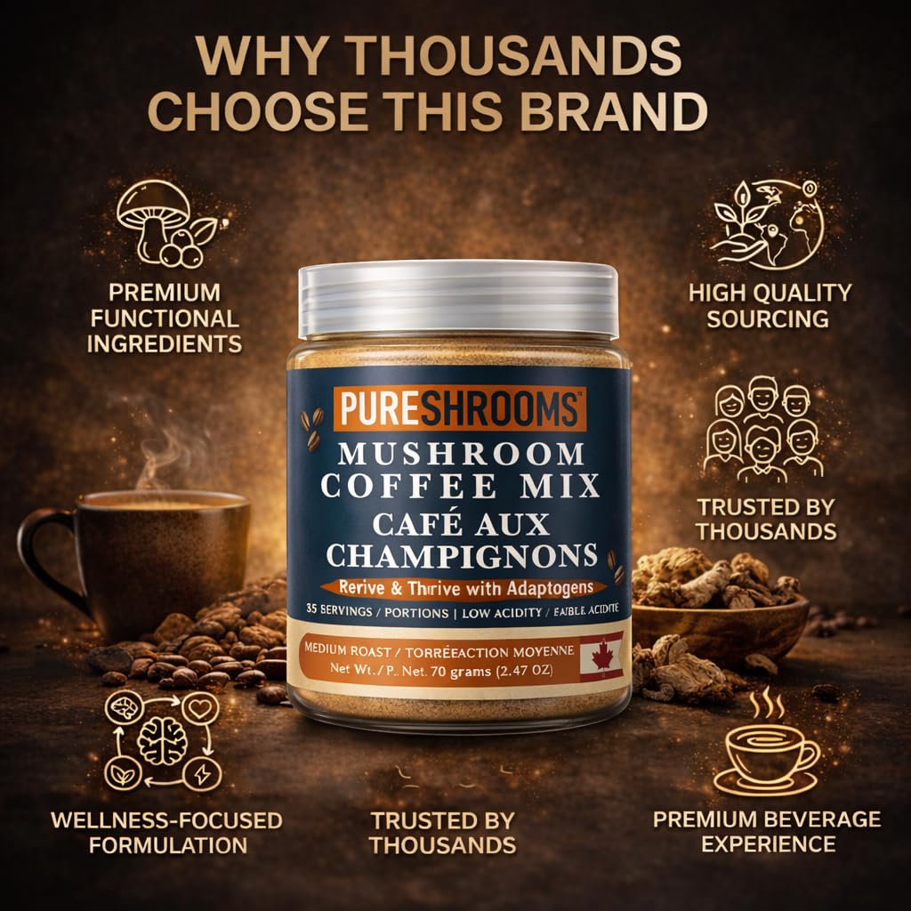 PureShrooms Sea Moss Instant Mushroom Coffee Powder 70g (2.47oz)