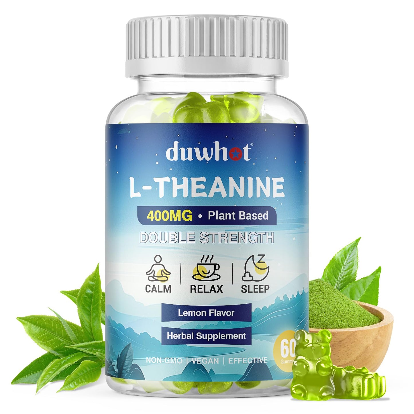 duwhot L-Theanine Gummies, Gummy, 60 Chewables