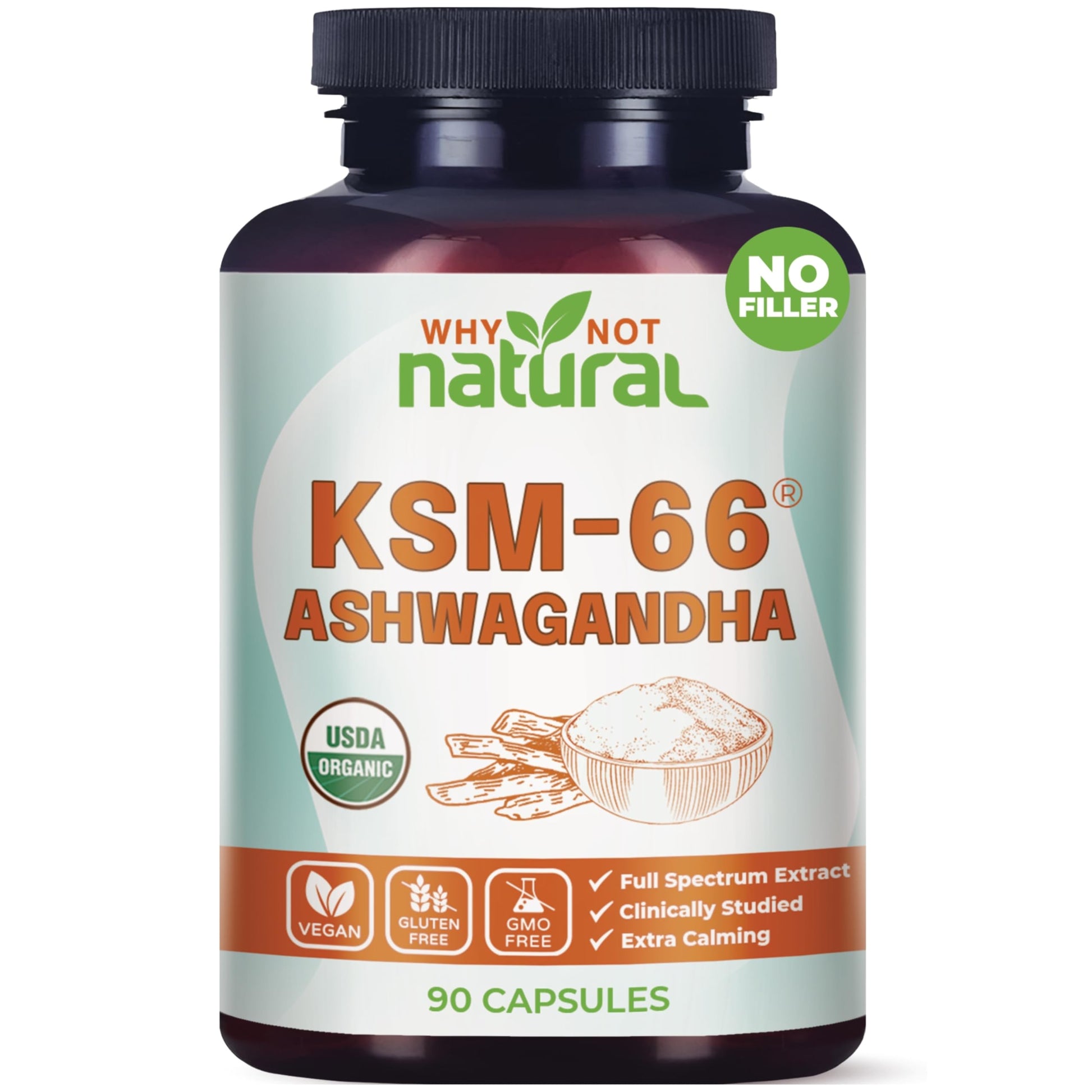 Why Not Natural Ashwagandha KSM-66 Capsules, 90 Count