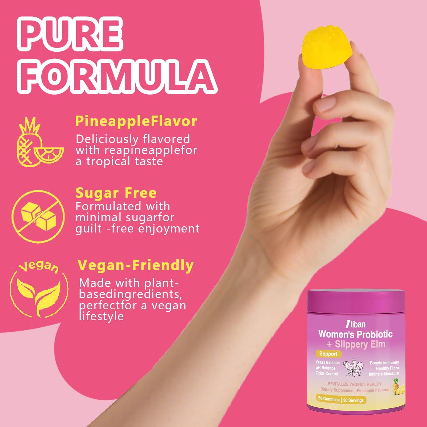 Itiban Feminine Vaginal Probiotics Gummies 60 Count