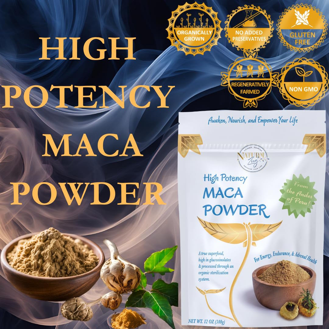NaturalZing Maca Powder, High Glucosinolate Content, 12 oz