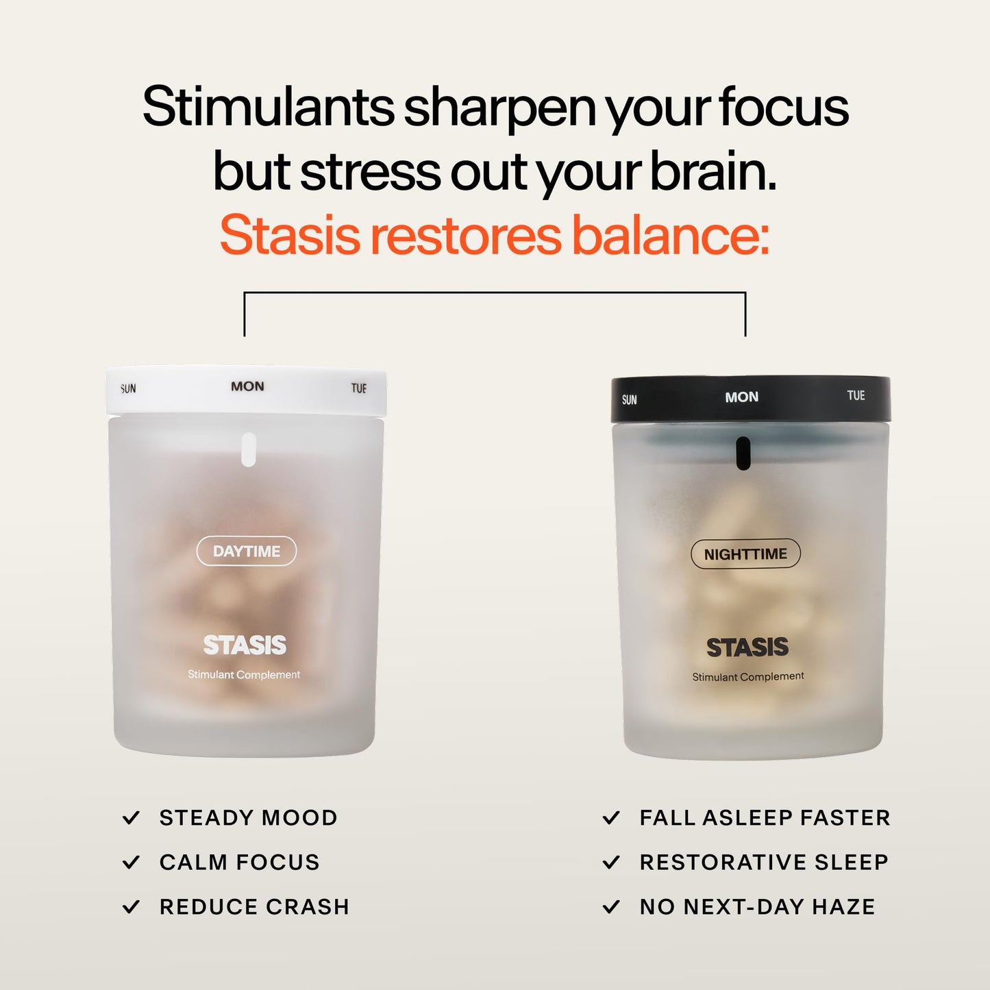 STASIS Day & Night Capsules 100 Count