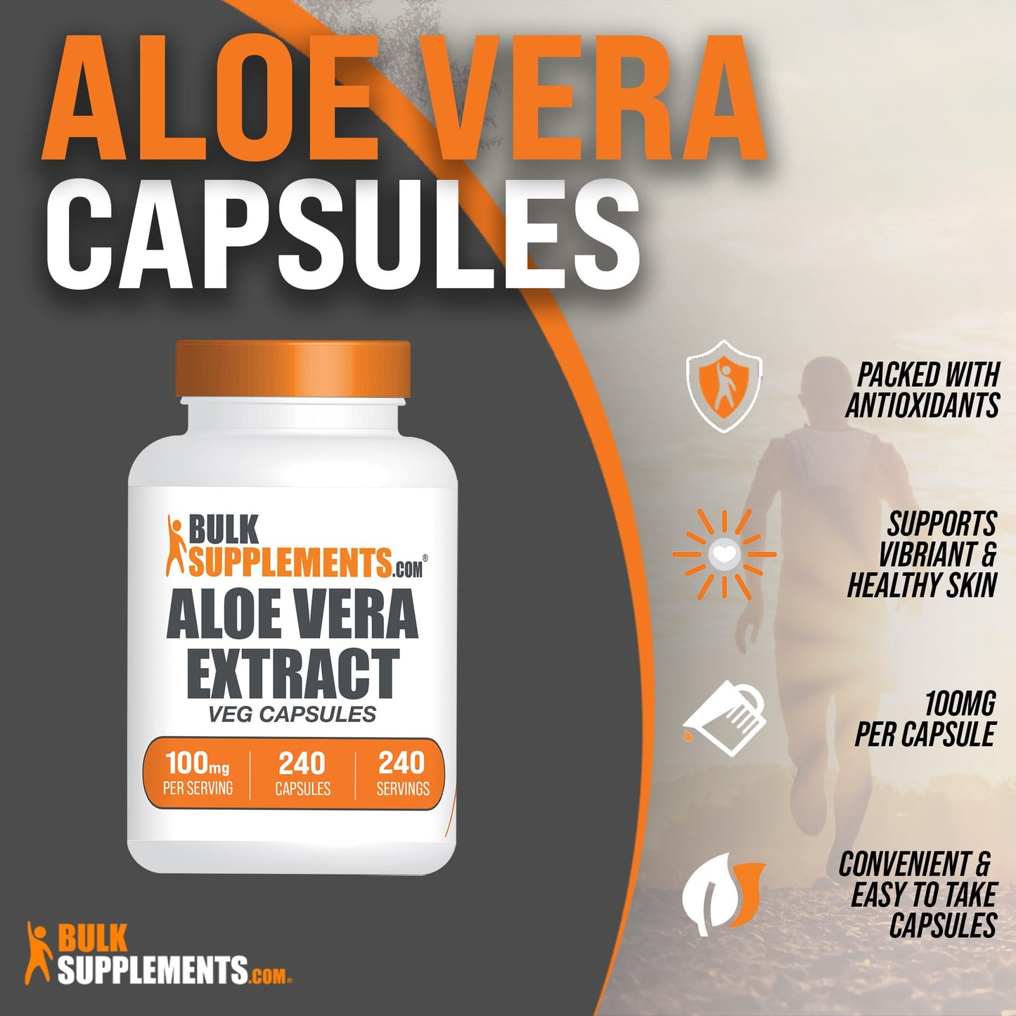 BulkSupplements Aloe Vera Capsules 240 Capsules