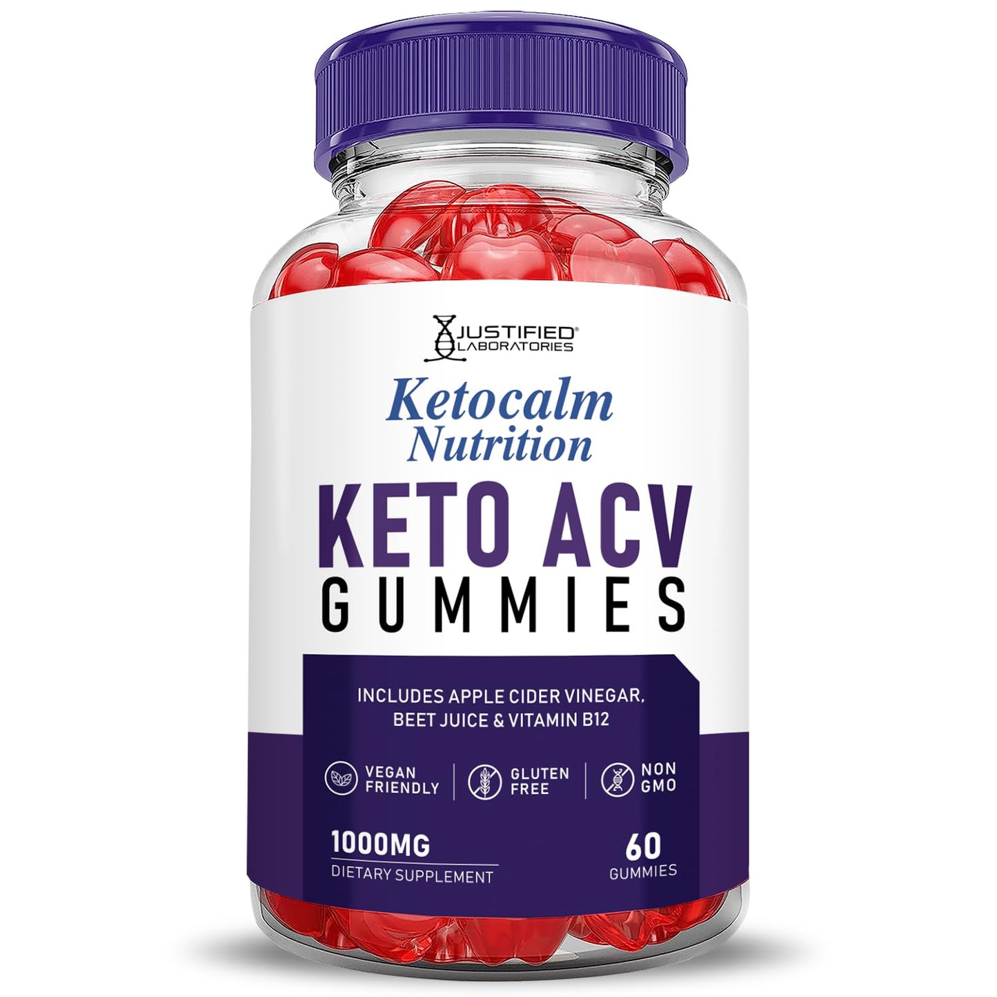 Justified Laboratories Ketocalm Nutrition Keto ACV Gummies 300 Gummies