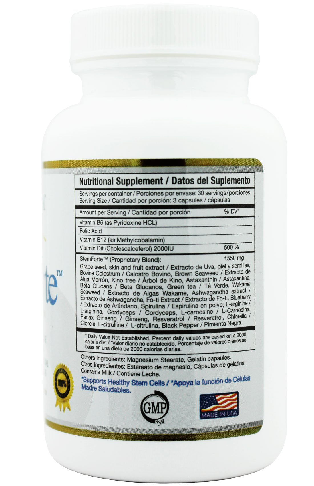 StemForte Plus Stem Cell Nutritional Supplements Capsules, 270 Capsules