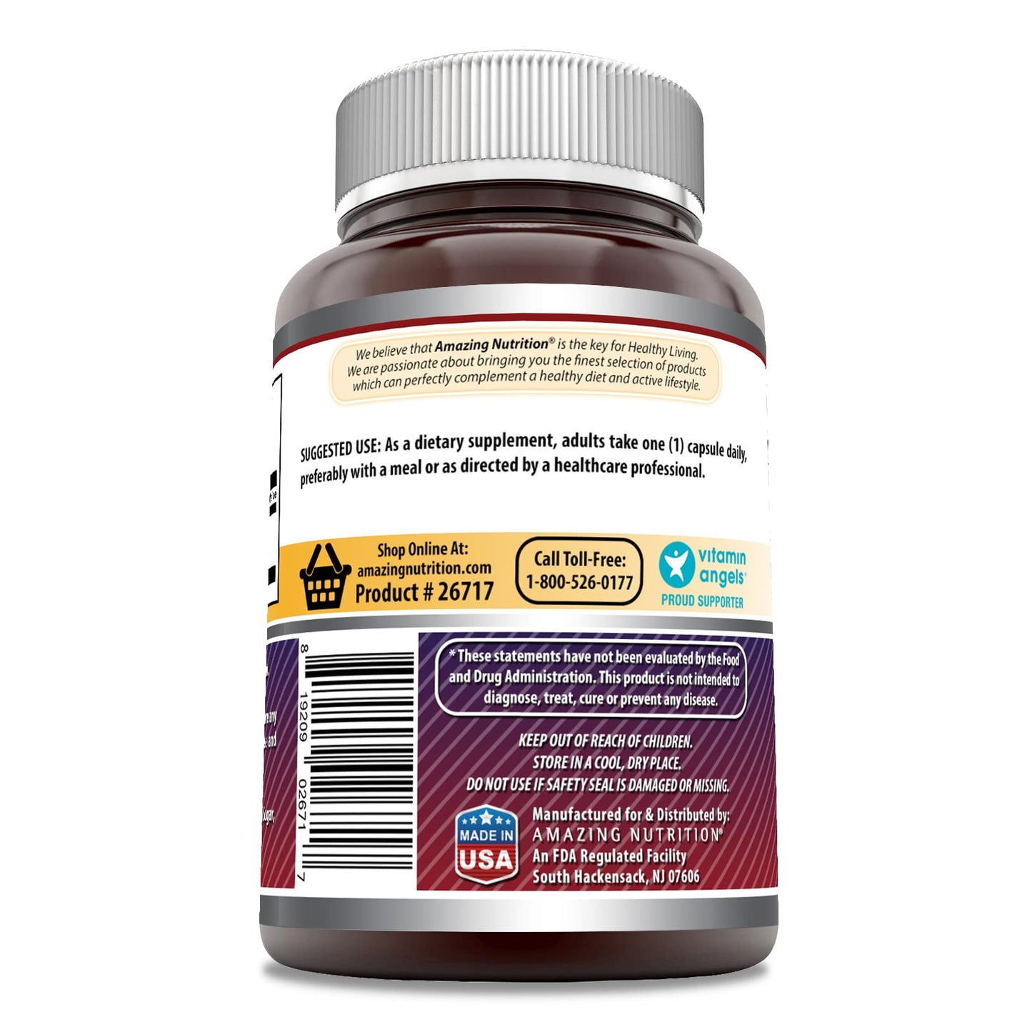 Amazing Nutrition Inositol 500 mg Capsules, 100 Count