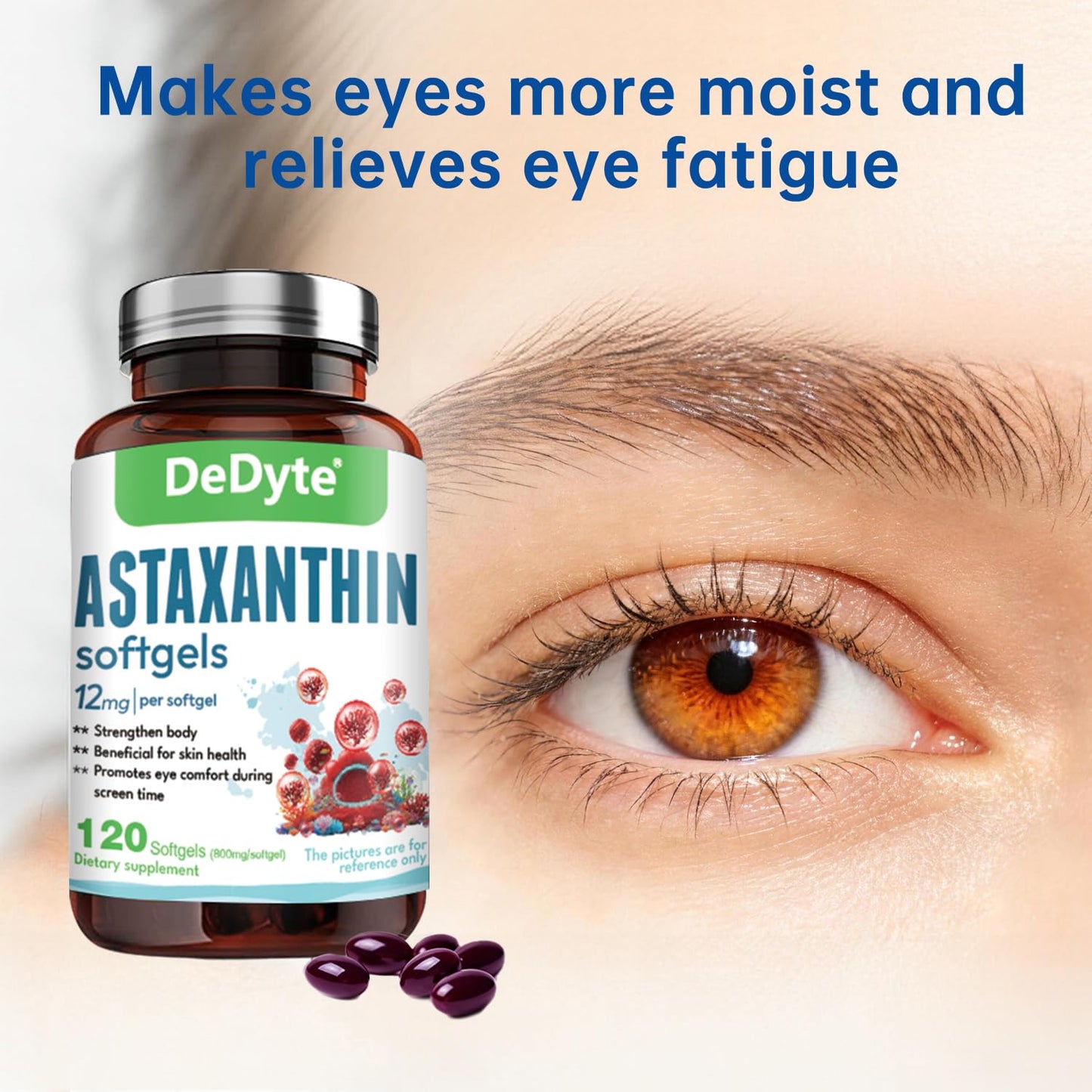 DeDyte Astaxanthin Supplements Softgel 12mg 120 Count