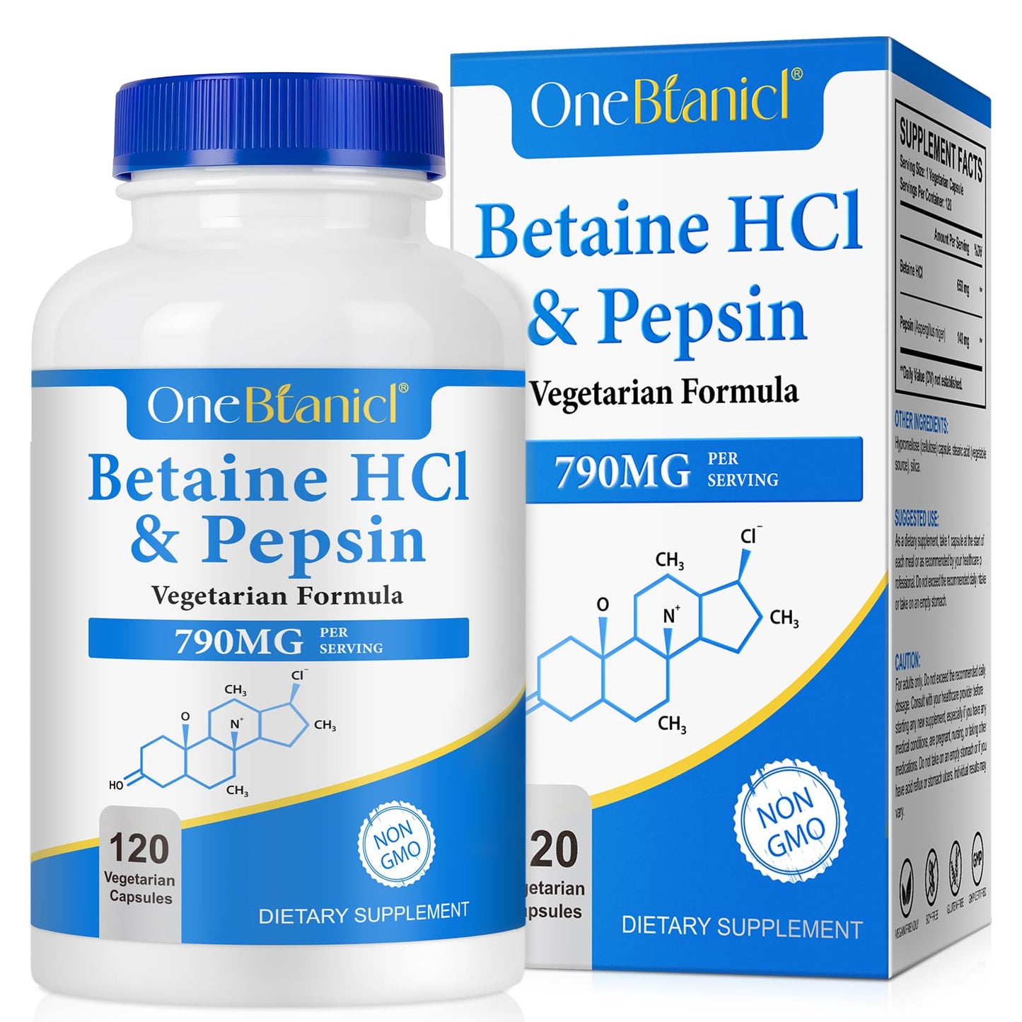 shwdppmy Betaine HCl with Pepsin Digestive Enzymes Supplement, 120 Vegan Capsules