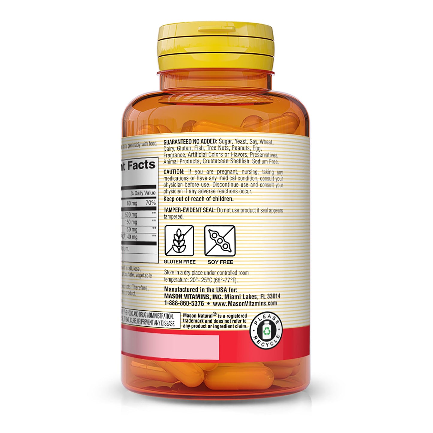 MASON NATURAL Tart Cherry 500 mg 10:1 Extract Capsule, 90 Count