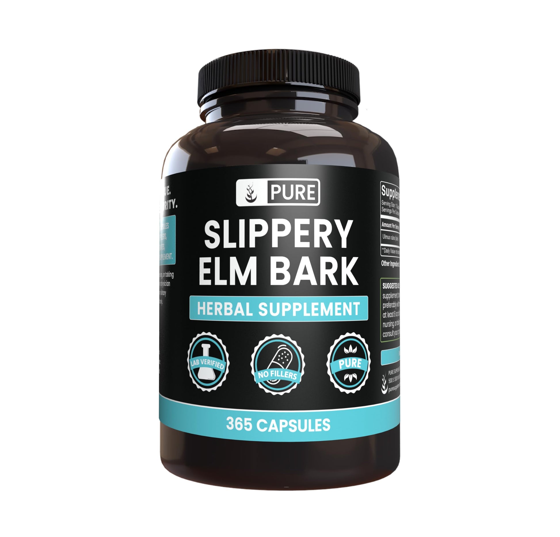 Pure Original Ingredients Slippery Elm Bark Capsules 365