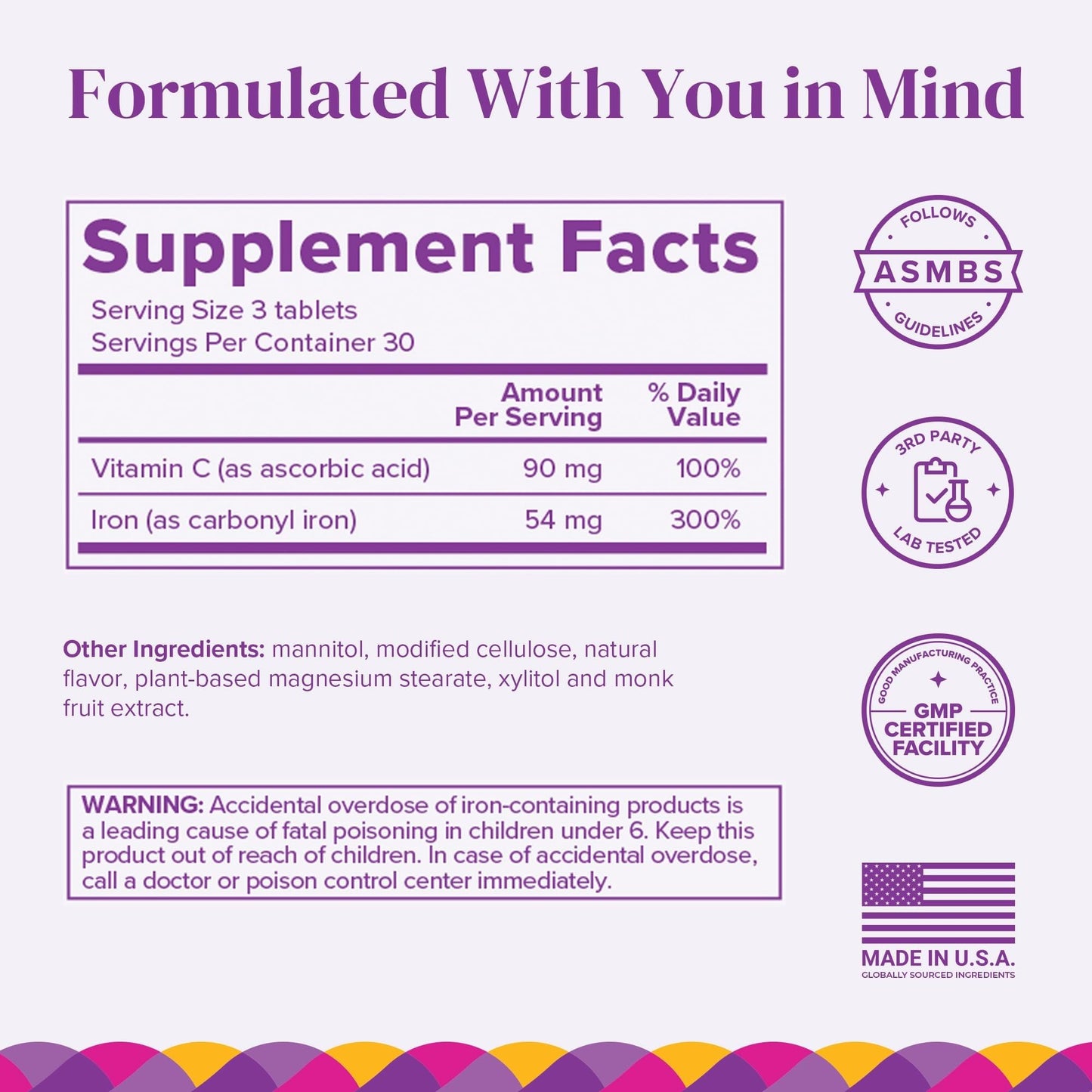 BariMelts Iron with Vitamin C Tablet 270