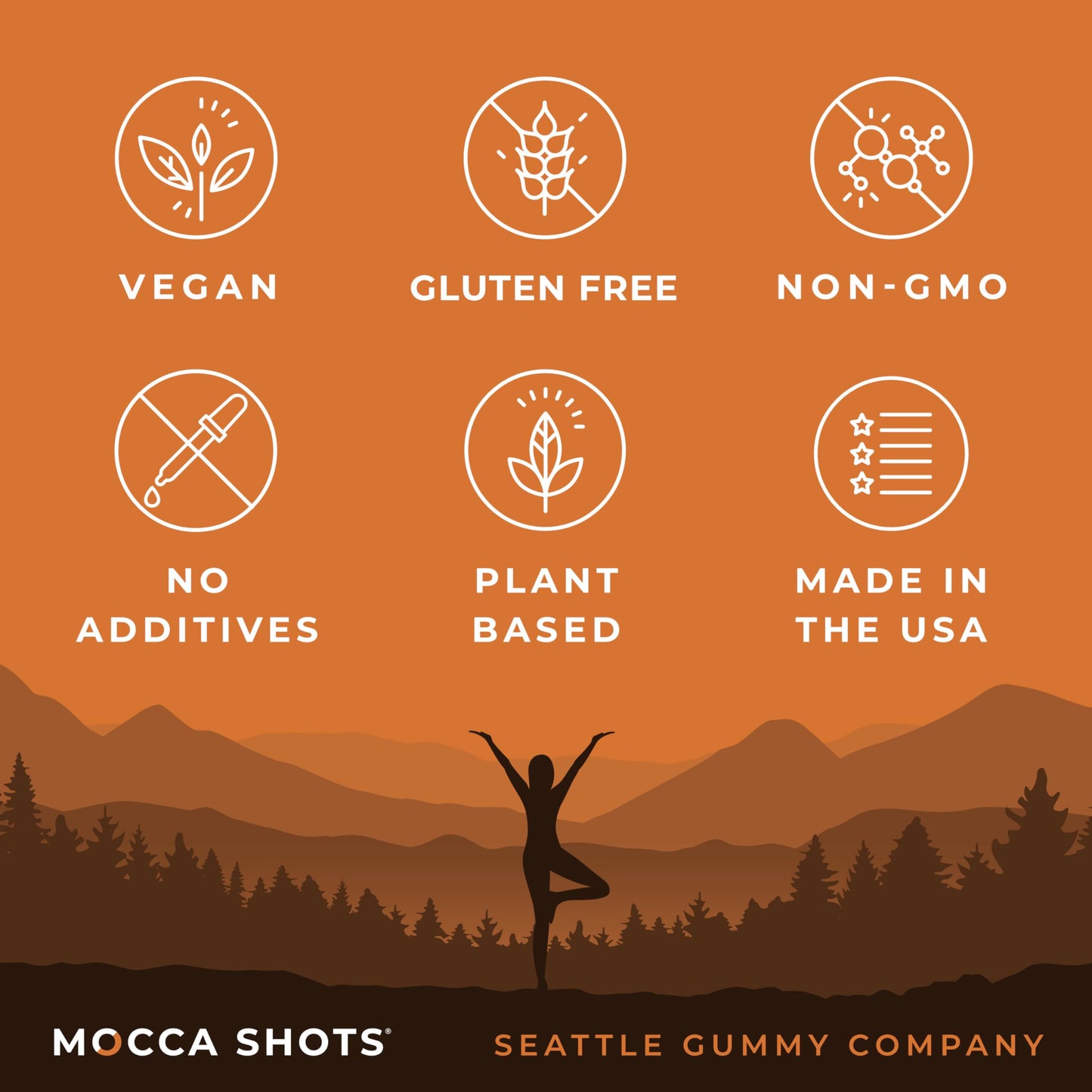 SGC Mocca Shots Caffeine Gummies Salted Caramel 200mg, 12-Pack