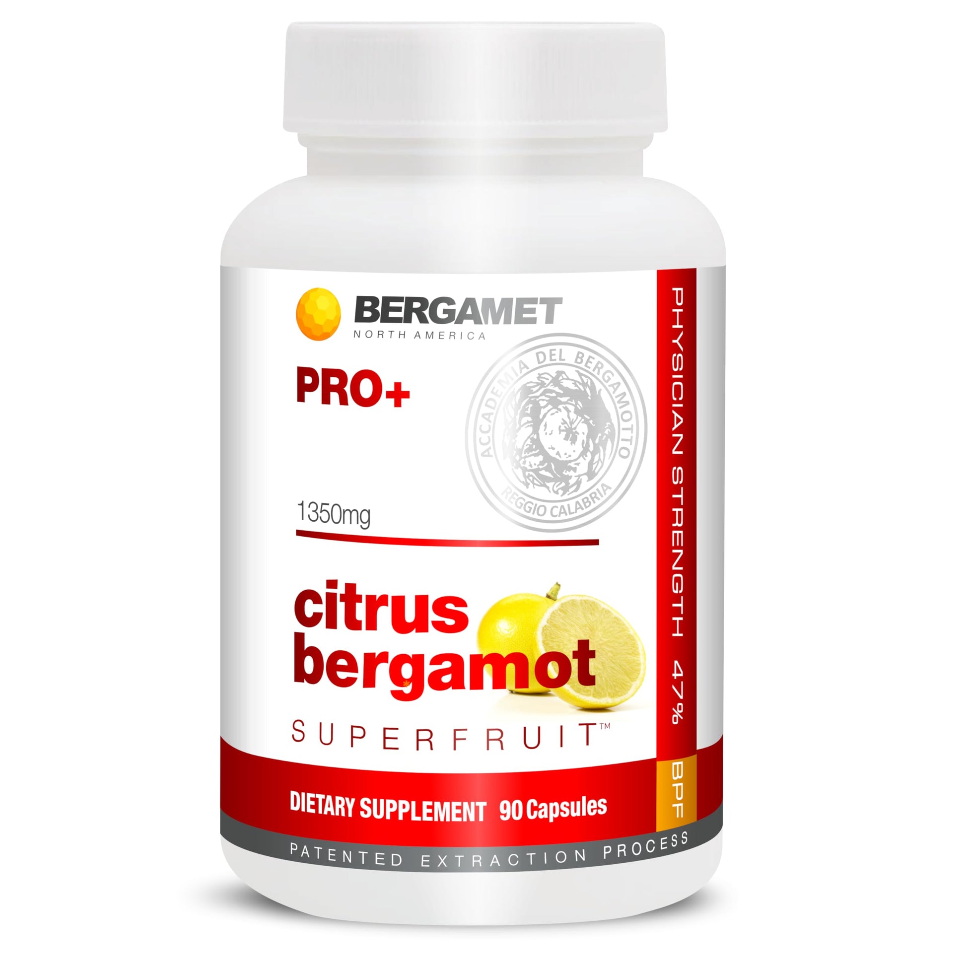 BergaMet Citrus Bergamot SuperFruit PRO+ Supplement, 90 Capsules
