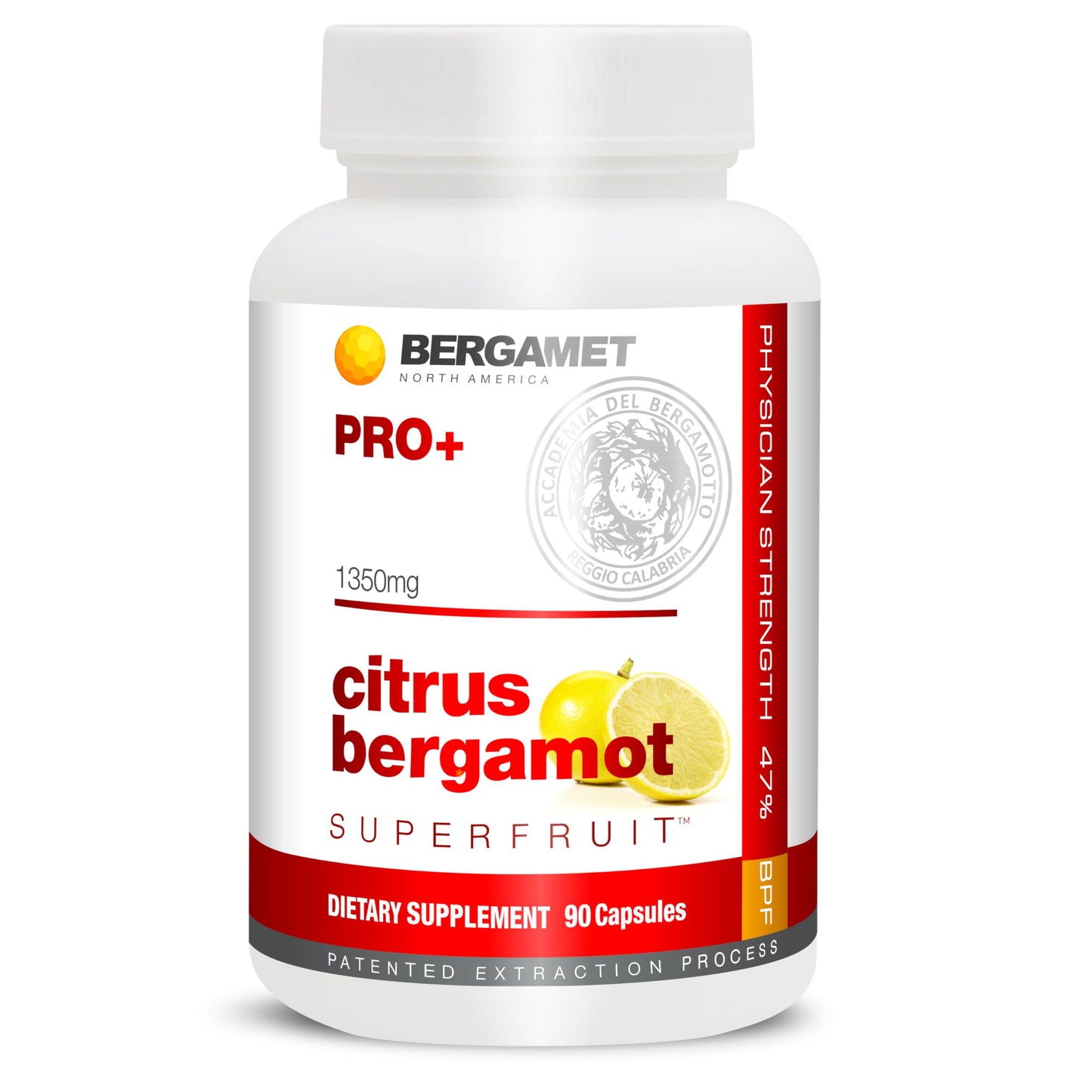 BergaMet Citrus Bergamot SuperFruit PRO+ Supplement Capsule, 90 Count