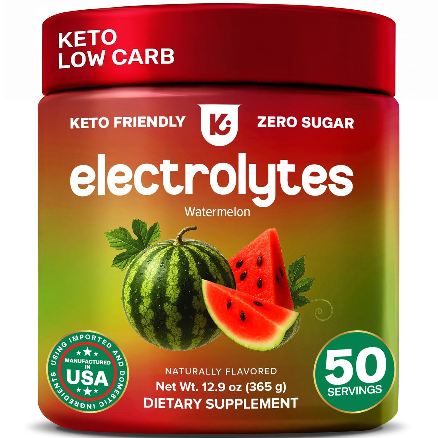 Keppi Electrolytes Powder Watermelon Flavor, 50 Servings