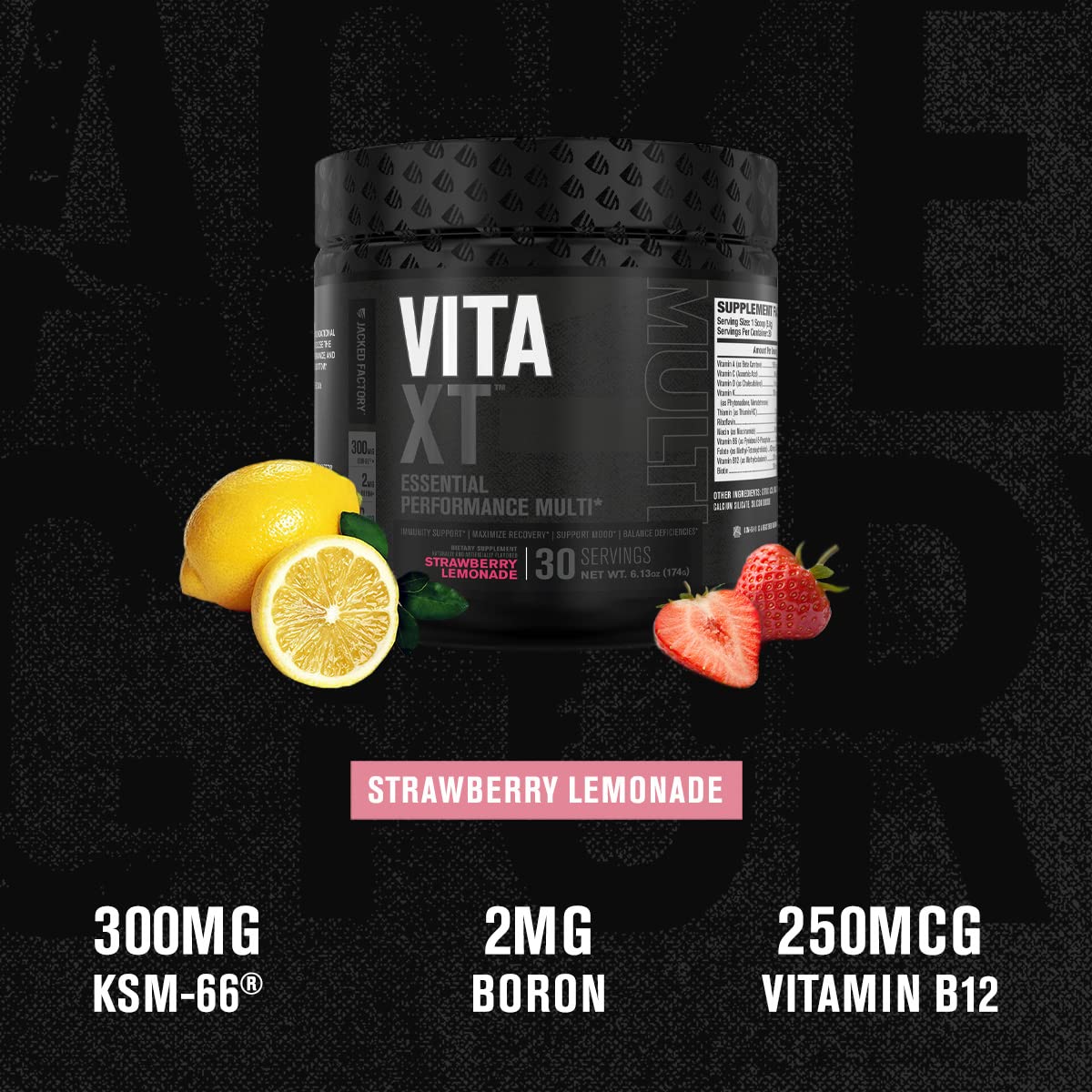 Jacked Factory Vita XT Performance Vitamin Powder Daily Multivitamin Powder for Men