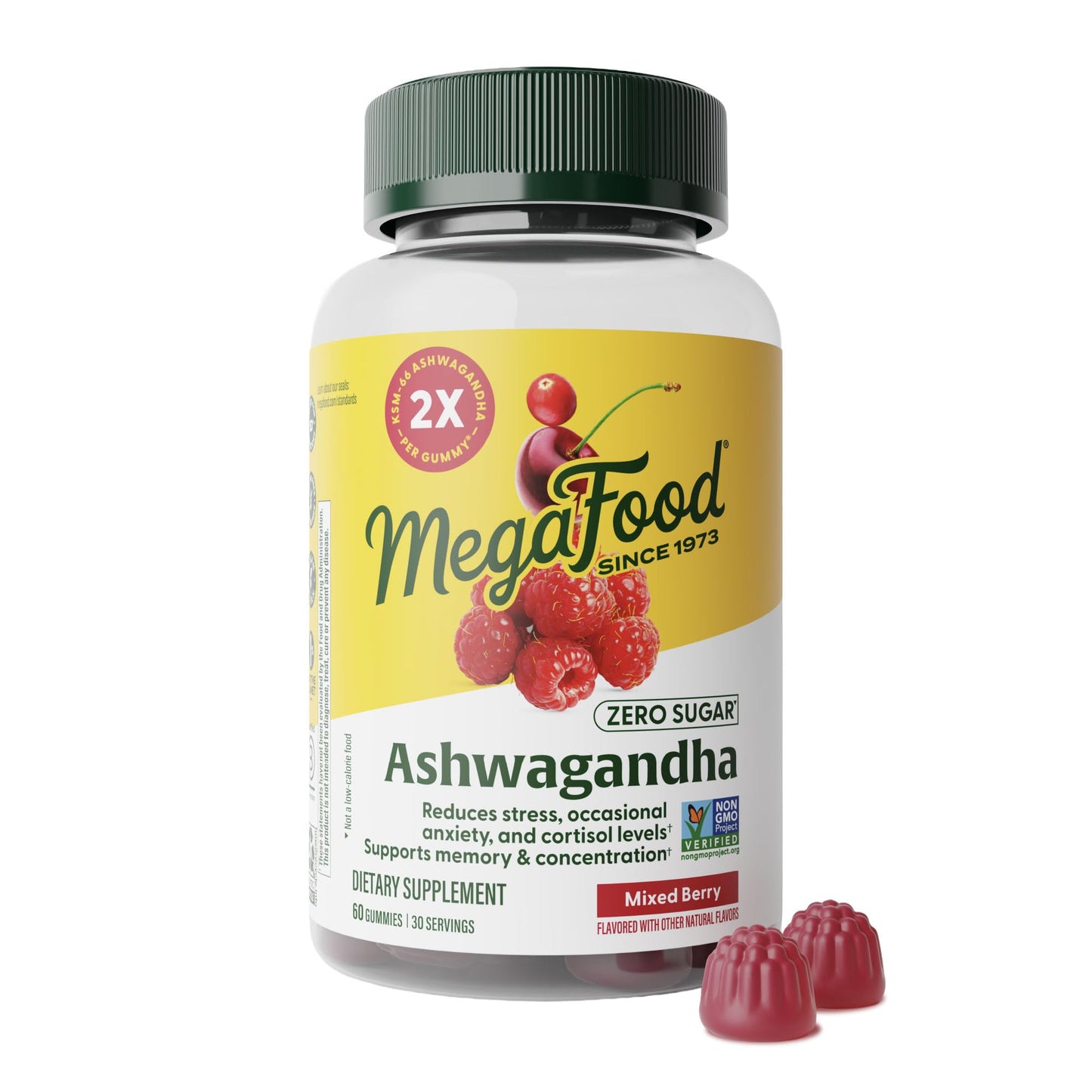 MegaFood Zero Sugar Ashwagandha Gummies, 60 Count