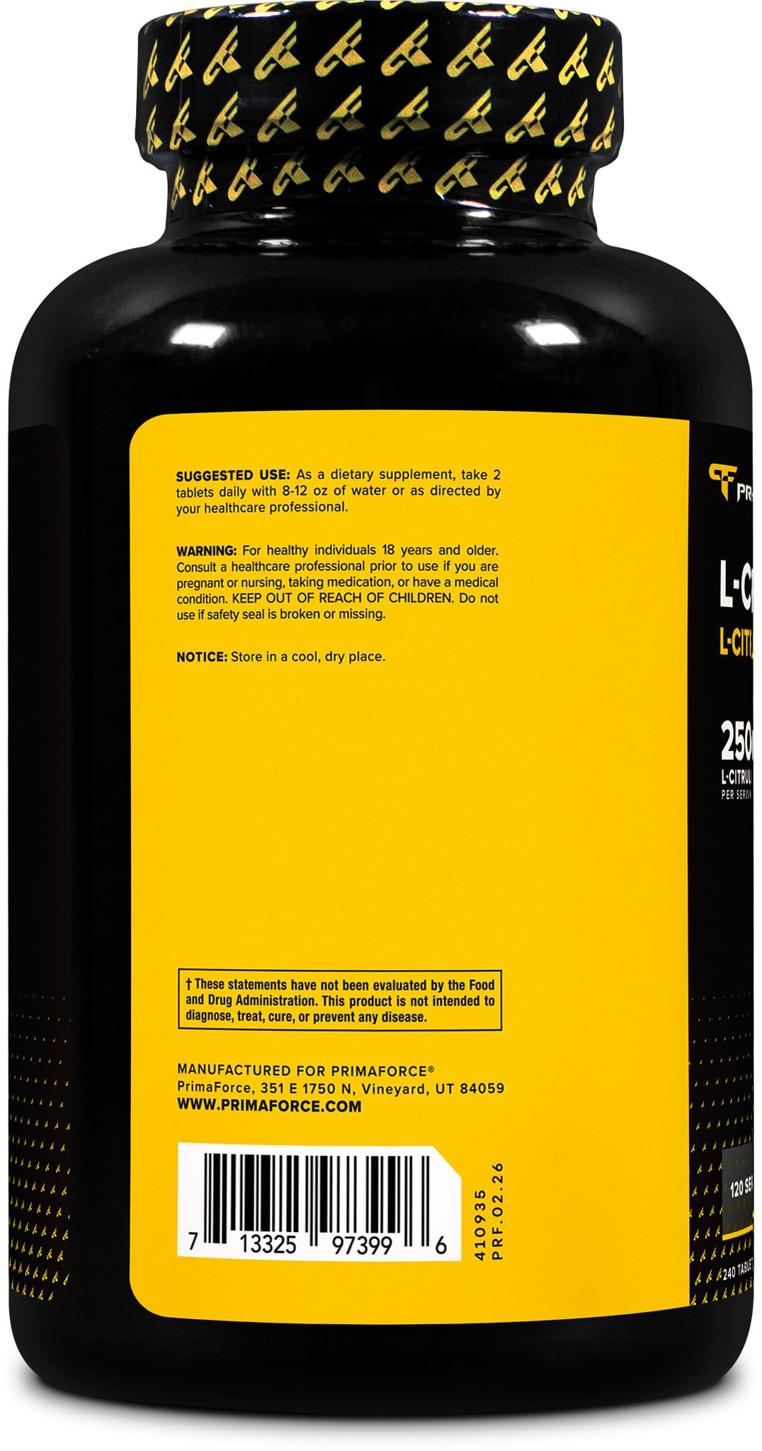 Primaforce L-Citrulline 2500mg, 240 Tablets