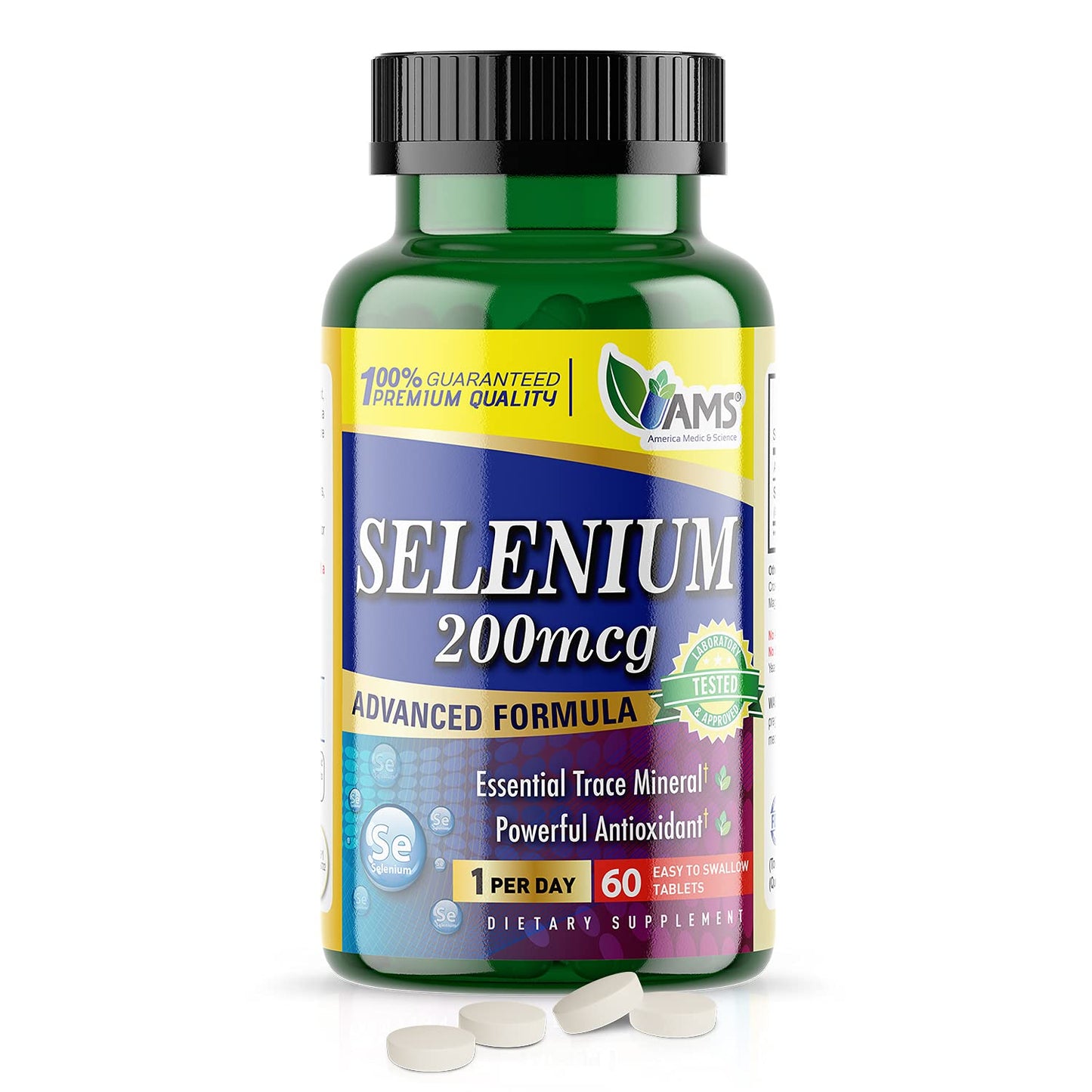 America Medic & Science Selenium 200 mcg Tablets 60 Count