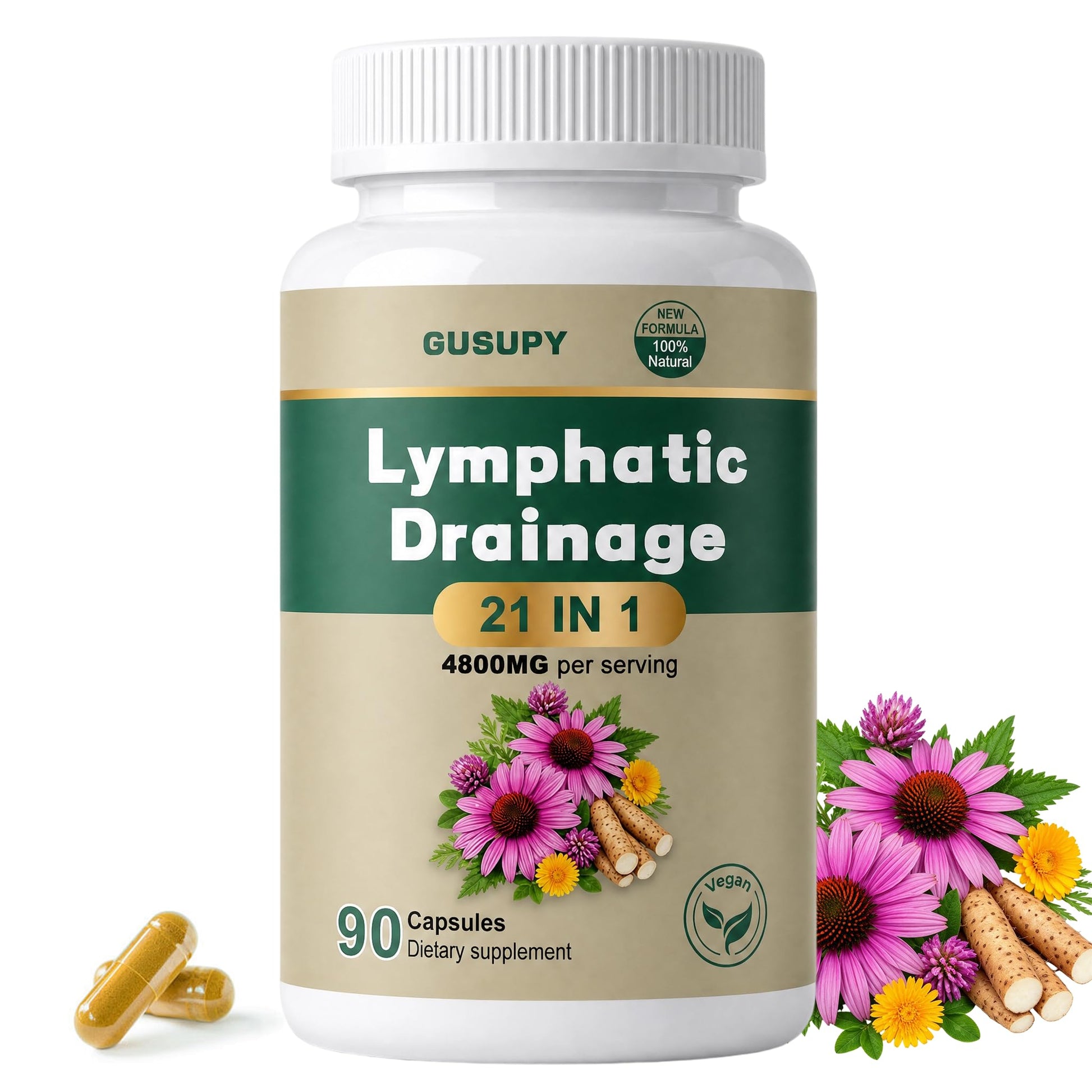 GUSUPY Lymphatic Drainage Support Capsules 90 Count