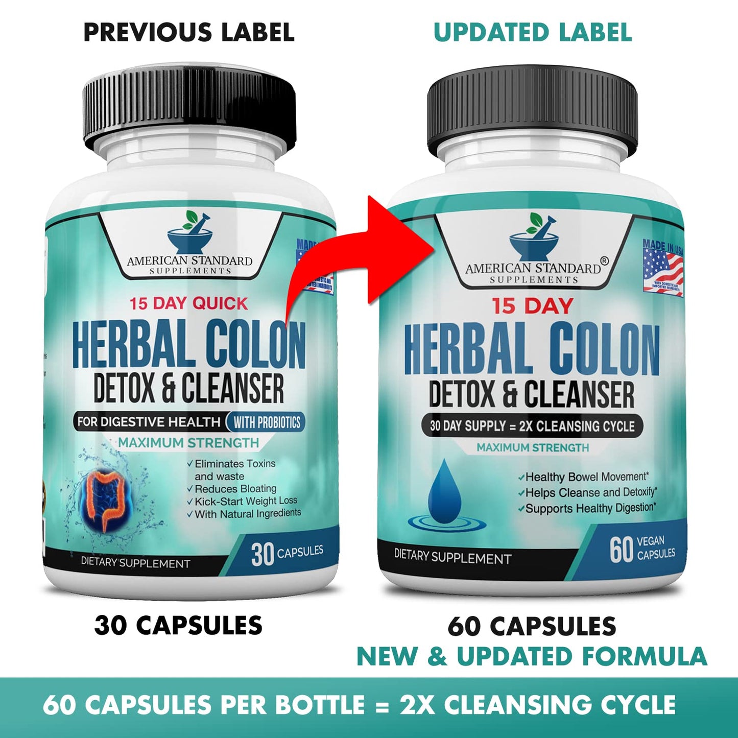 American Standard Supplements Colon Cleanse Capsule 60 Count