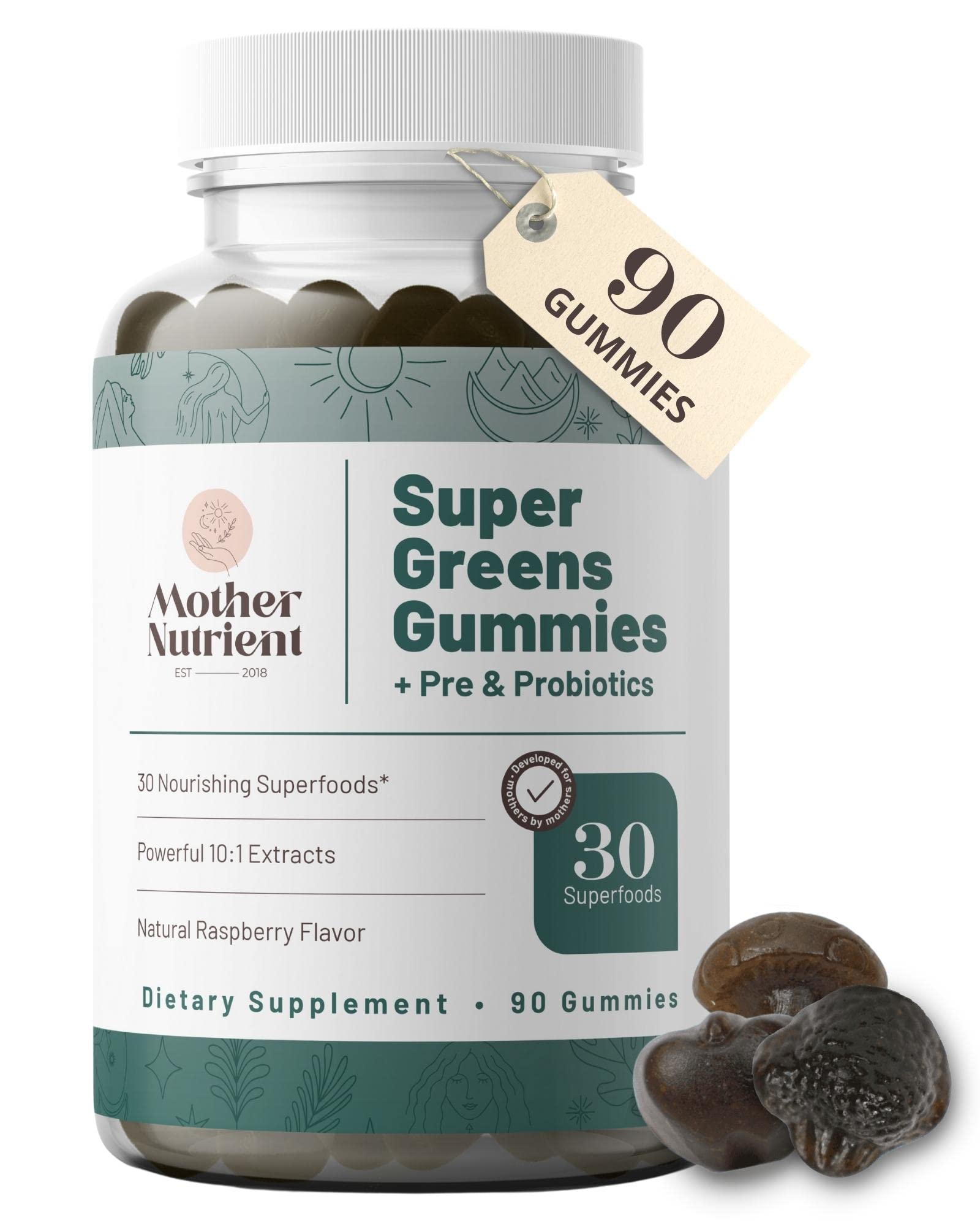 Mother Nutrient Super Greens Gummies, 90 Count