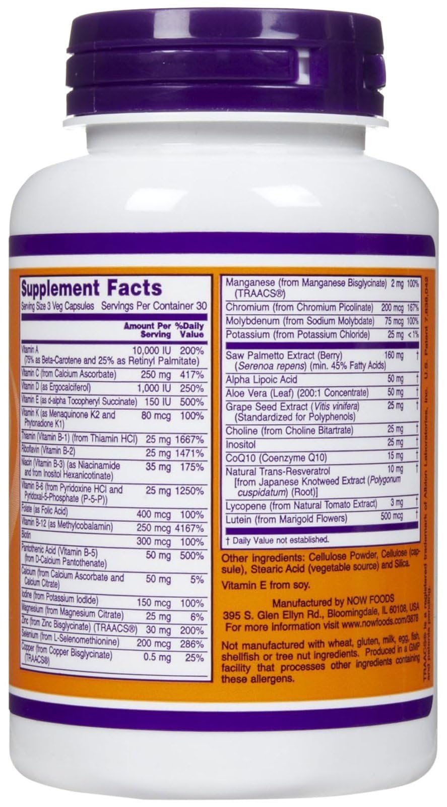 NOW Foods ADAM Superior Men's Multivitamin Capsule 1 Count