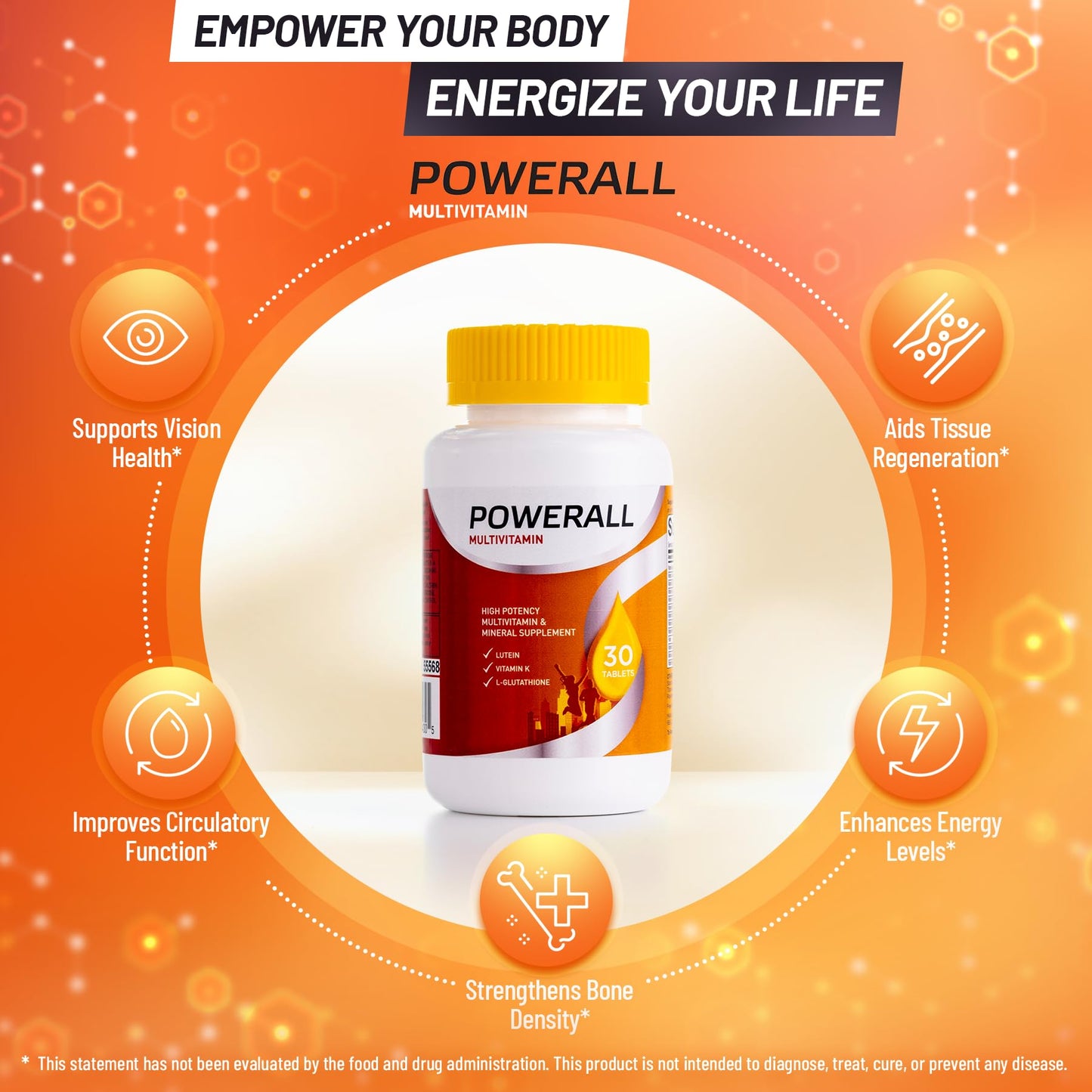 U.S. Health Club PowerAll Adult Multivitamin for Men & Women 30 Tablets