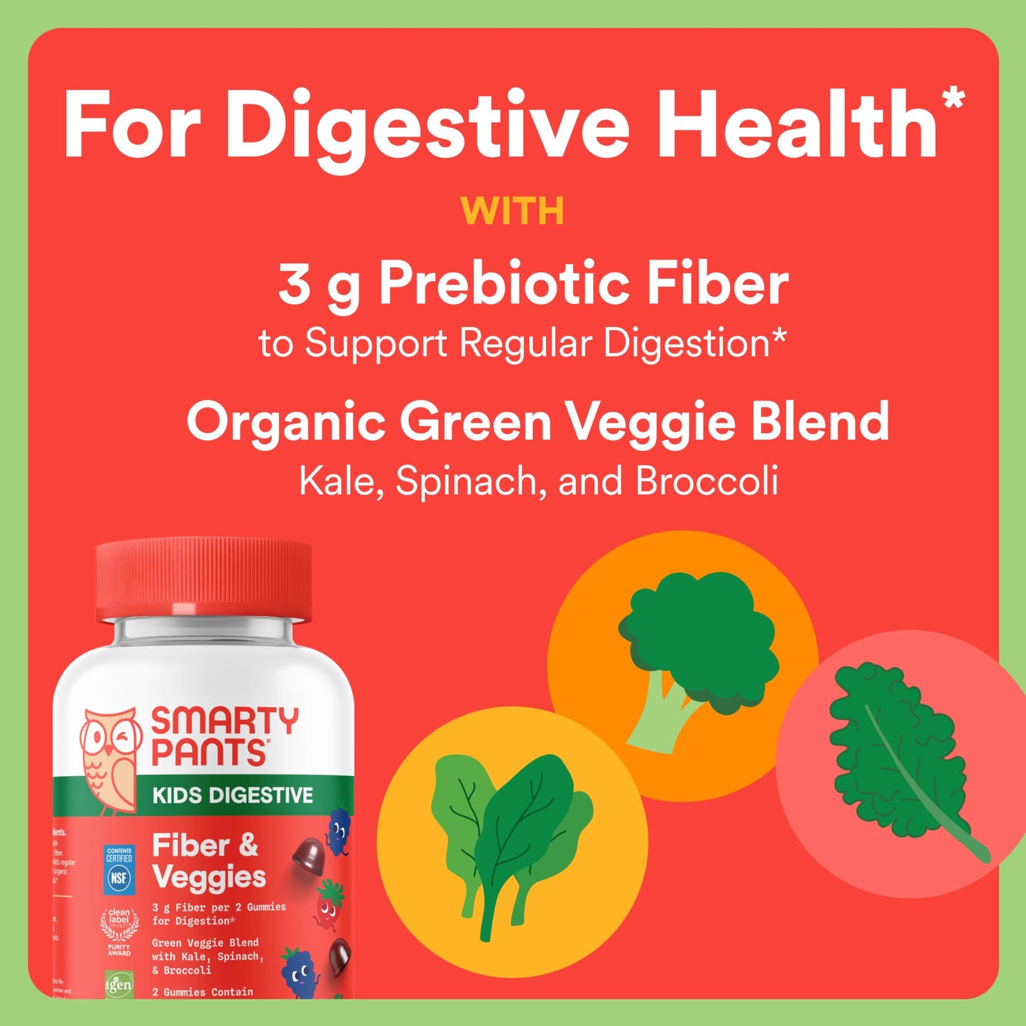 SmartyPants Kids Digestive & Immune Support Bundle: Fiber & Veggies + Elderberry Gummies with Prebiotic Fiber, Vitamins C, D3, B12 & Zinc, 120 Gummies