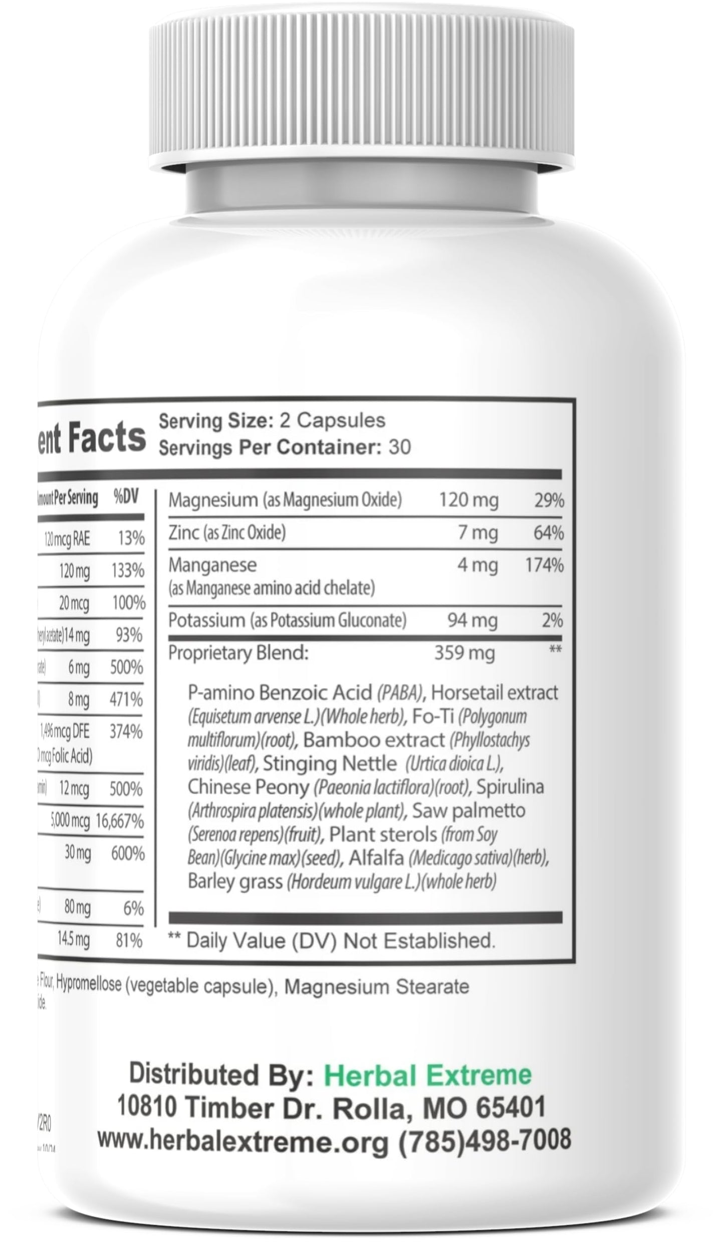 Herbal Extreme Divinity Hair, Skin and Nails Biotin 5000 mcg Capsule, 60 Capsules